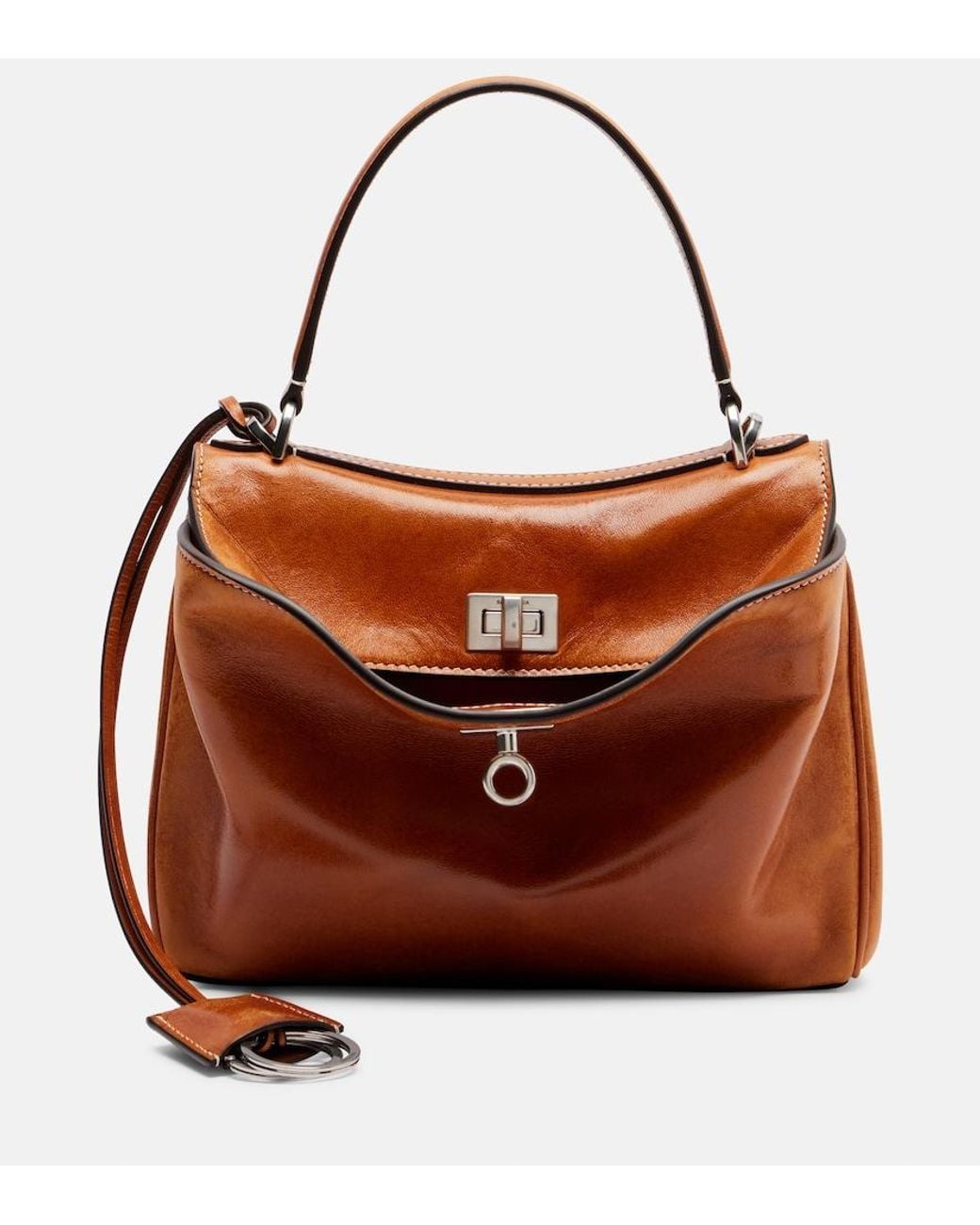 Balenciaga Brown Rodeo Mini Leather Top-Handle Bag