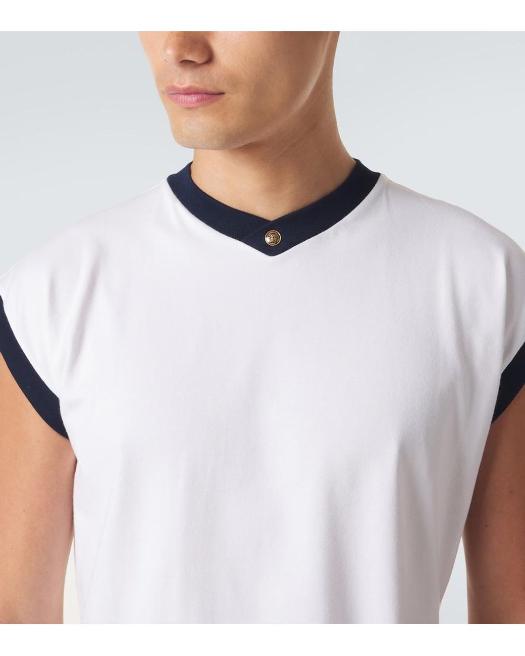 Versace White Medusa Cotton-Blend Jersey T-Shirt for men