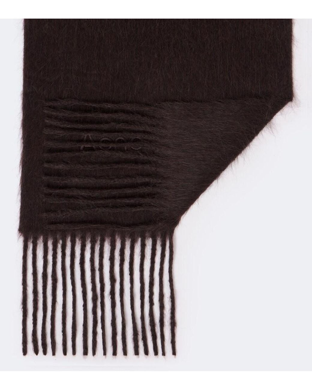 Acne Brown Fringed Alpaca And Wool Scarf