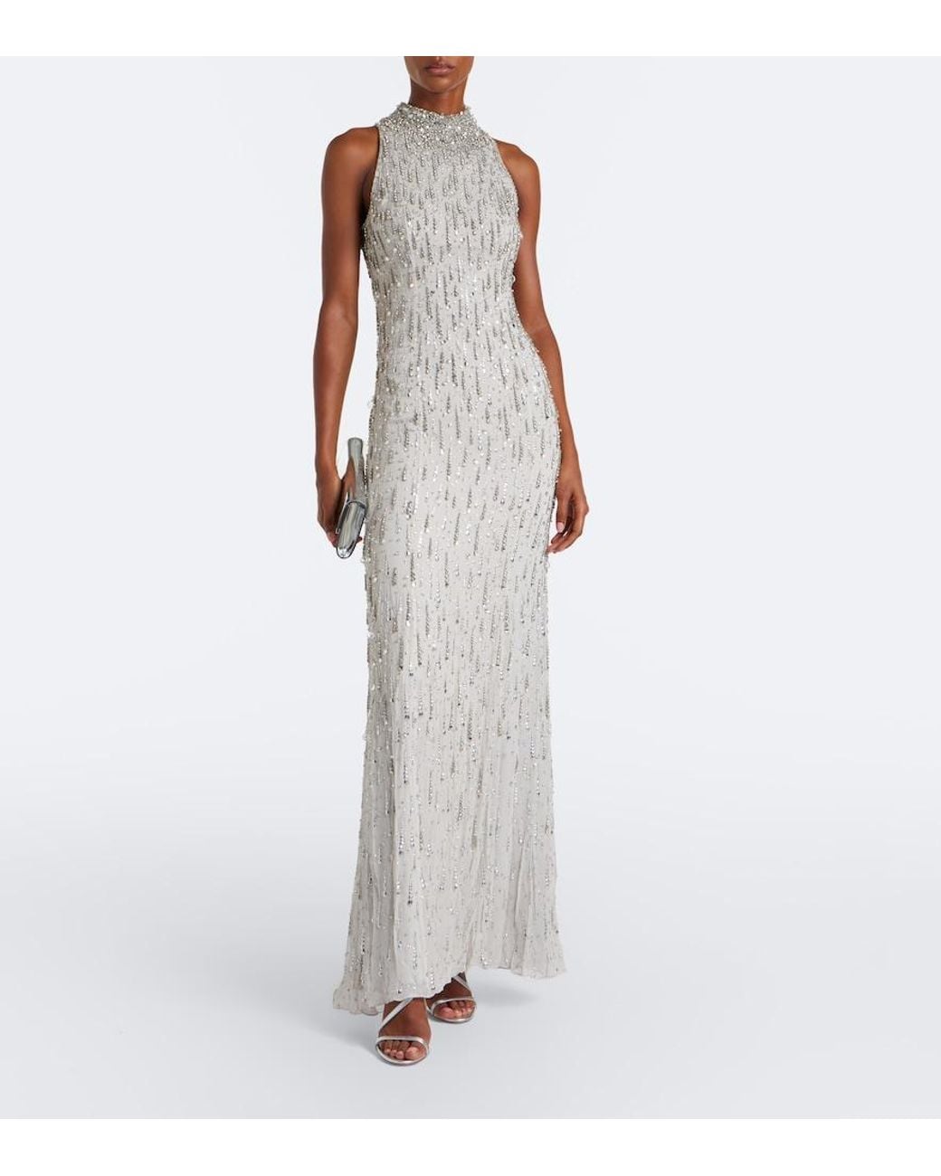 Jenny Packham White Santa Fe Embellished Gown