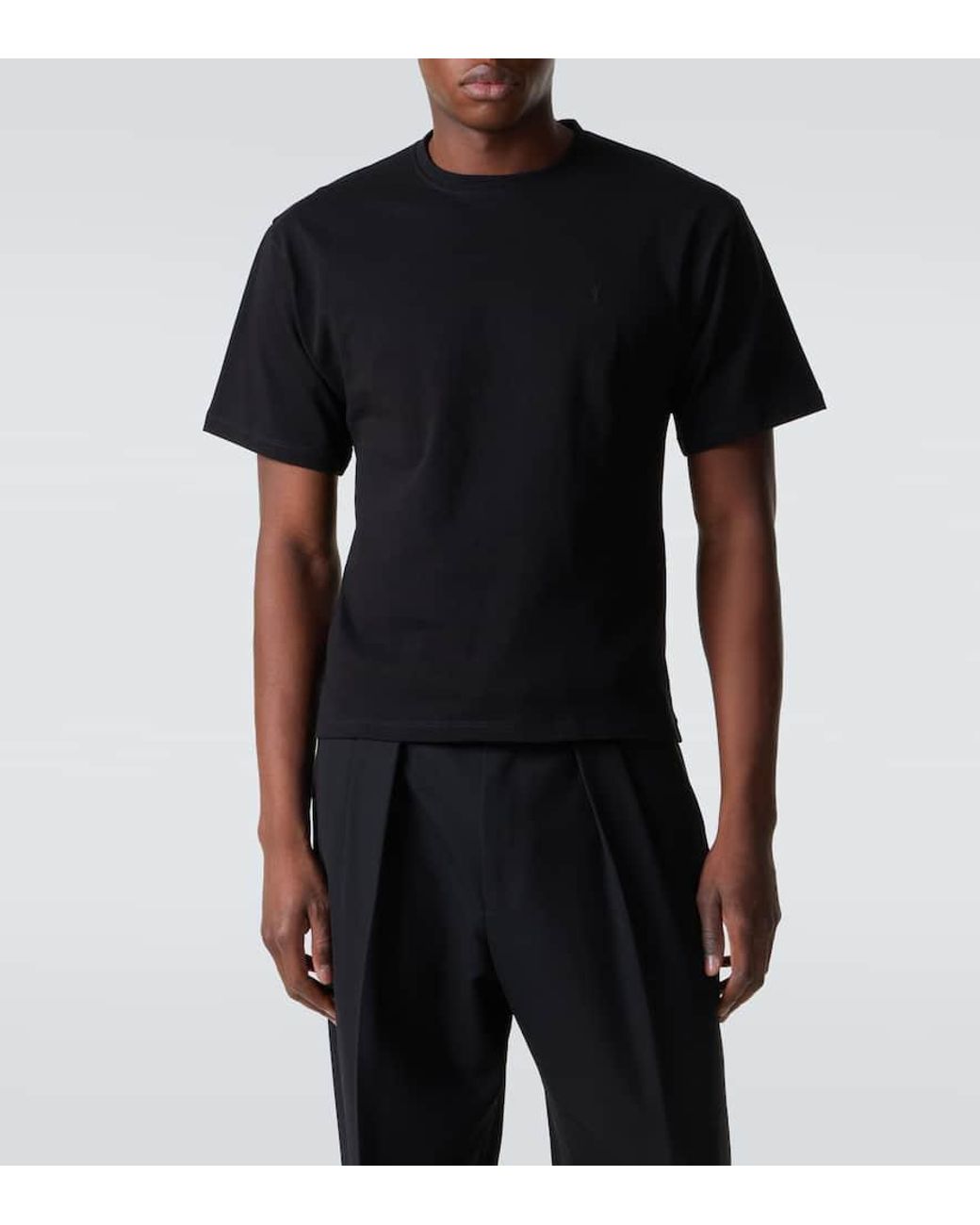 Saint Laurent T-Shirt Aus Baumwoll-Jersey in Black für Herren