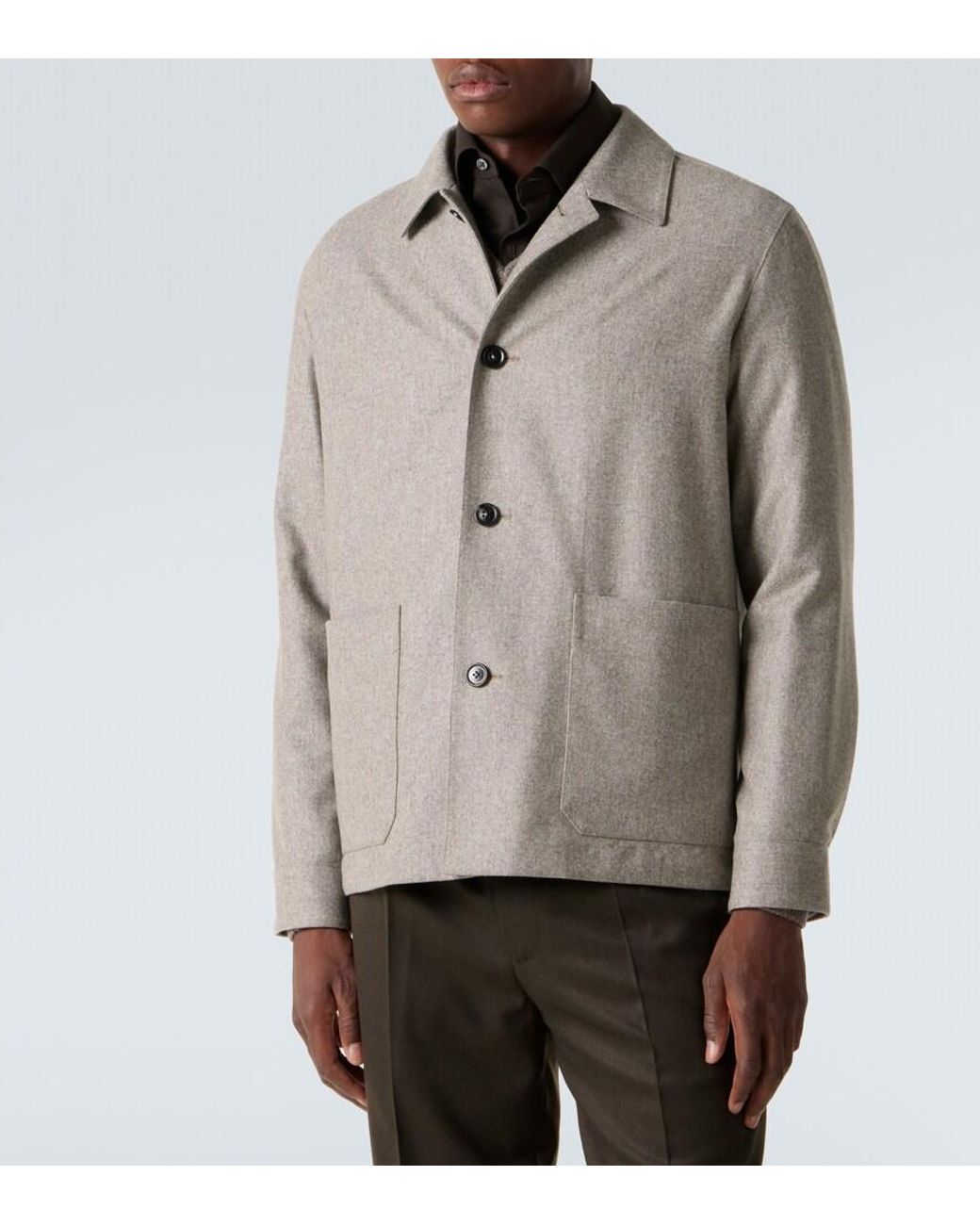 Zegna Gray Alpe Wool Jacket for men