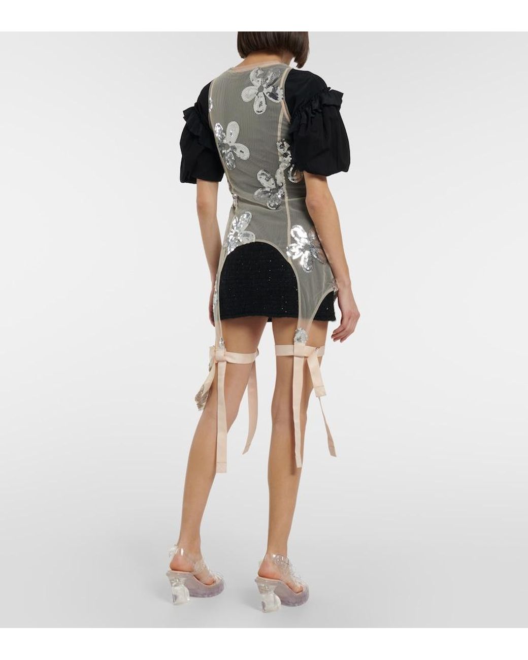 Top En Tulle A Sequins Simone Rocha en coloris White