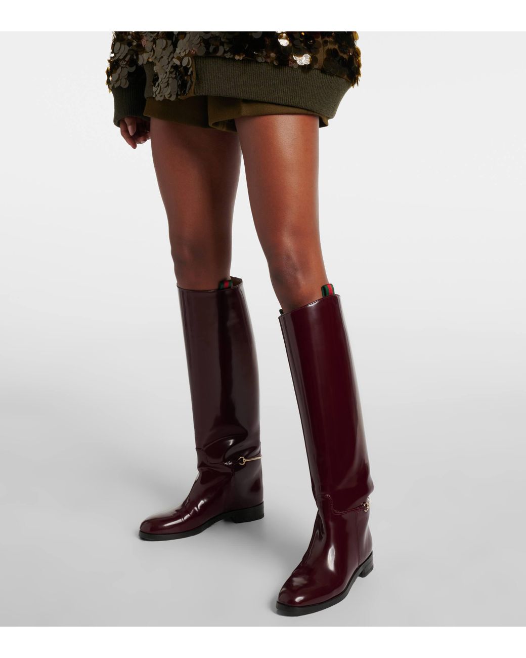 Red gucci thigh high boots best sale