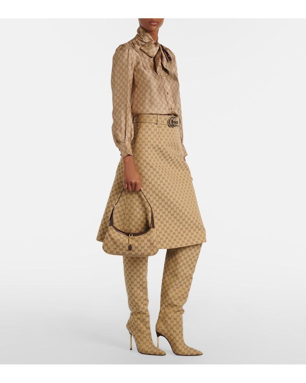 Gucci Brown Jackie Slim Medium Gg Canvas Shoulder Bag