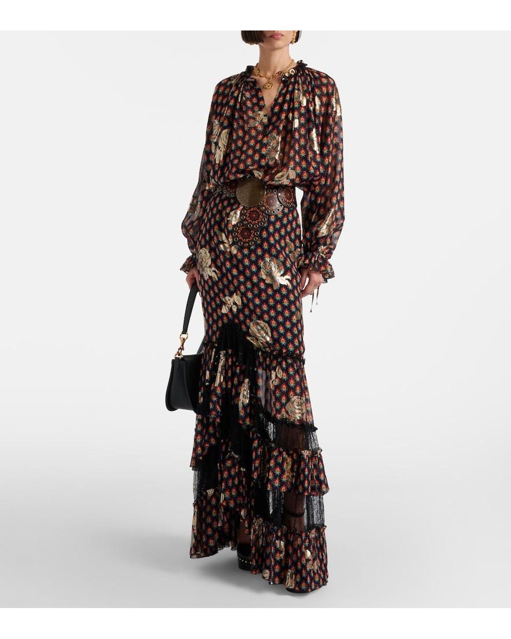 Etro Black Silk-Blend Blouse