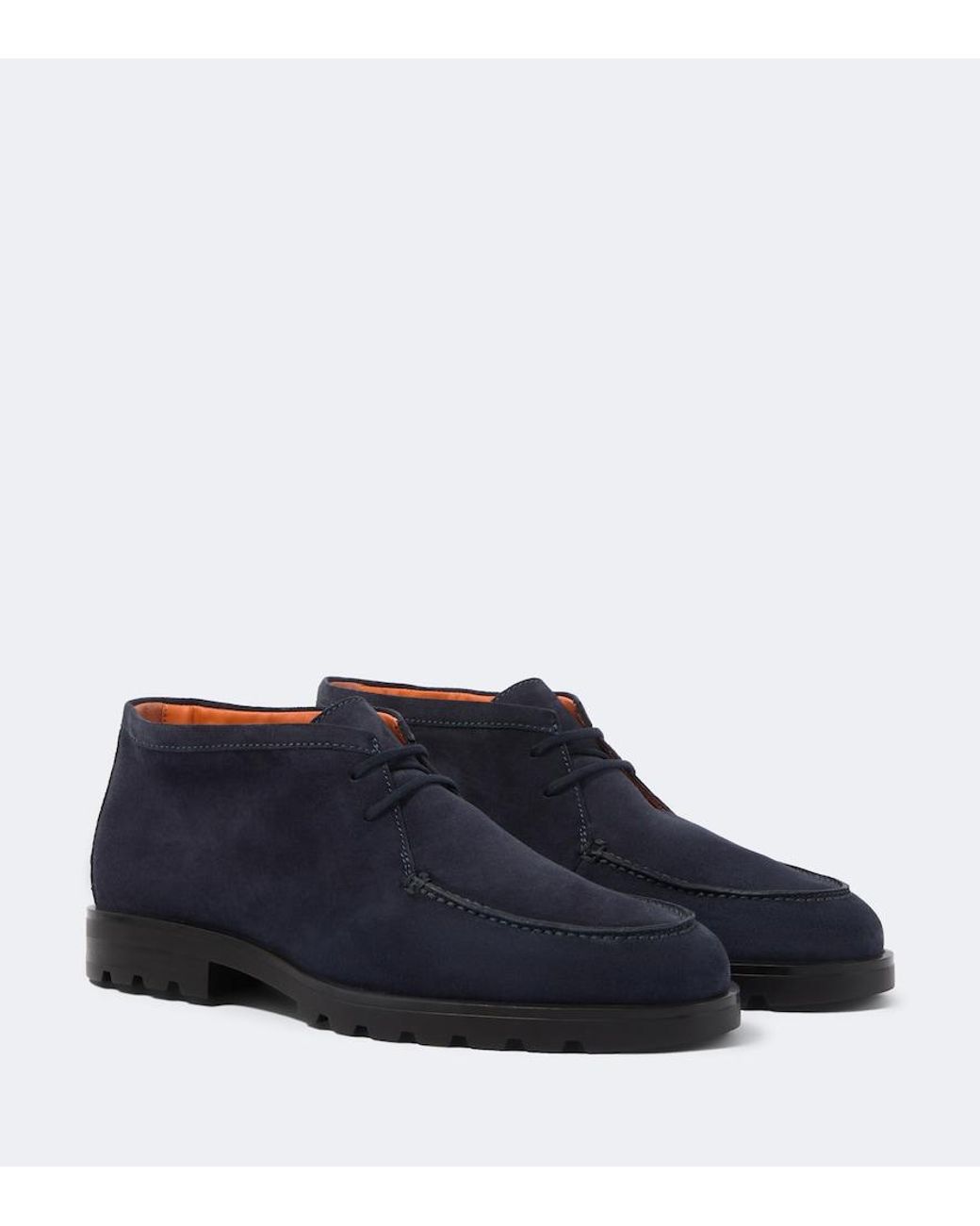 Santoni Blue Rock Wallabee Suede Boots for men