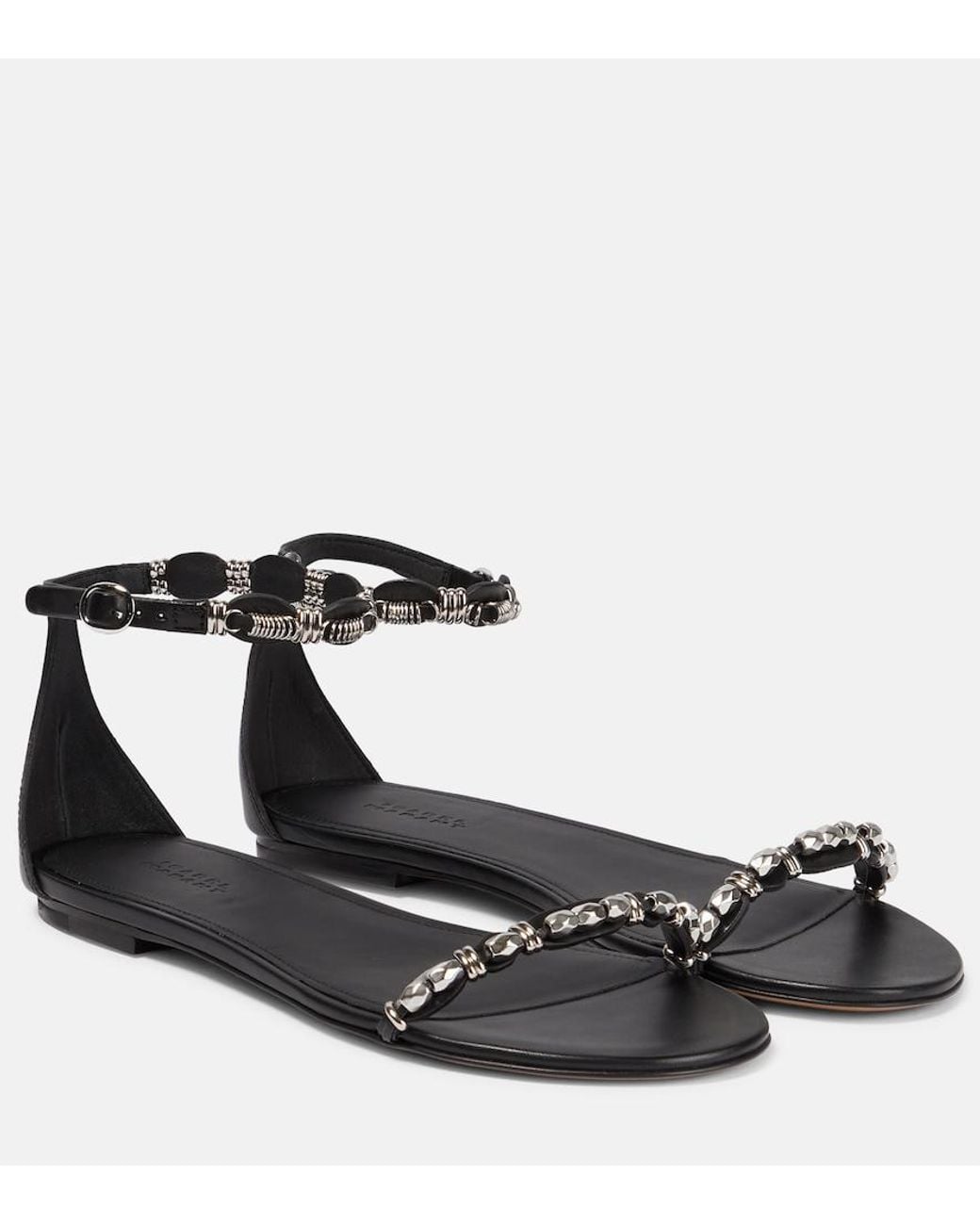 Isabel Marant Black Embellished Leather Sandals