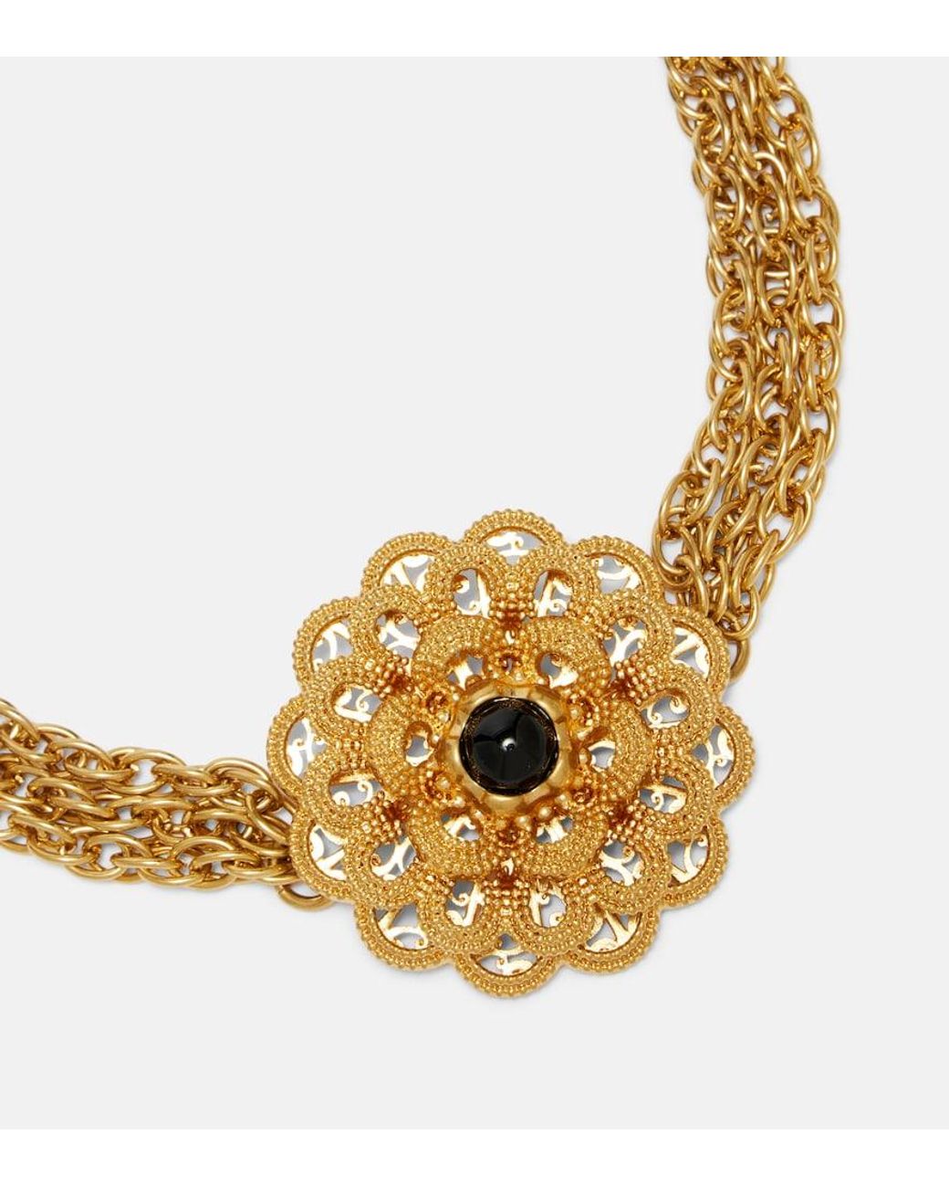 Chloé Metallic Embellished Necklace
