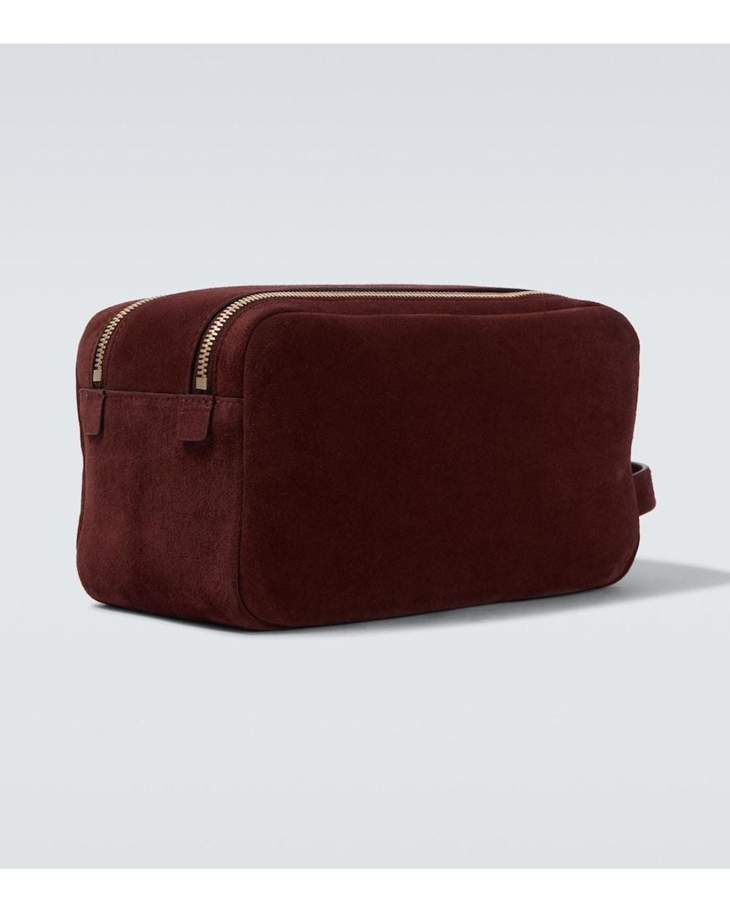Brunello Cucinelli Red Suede Toiletry Bag for men