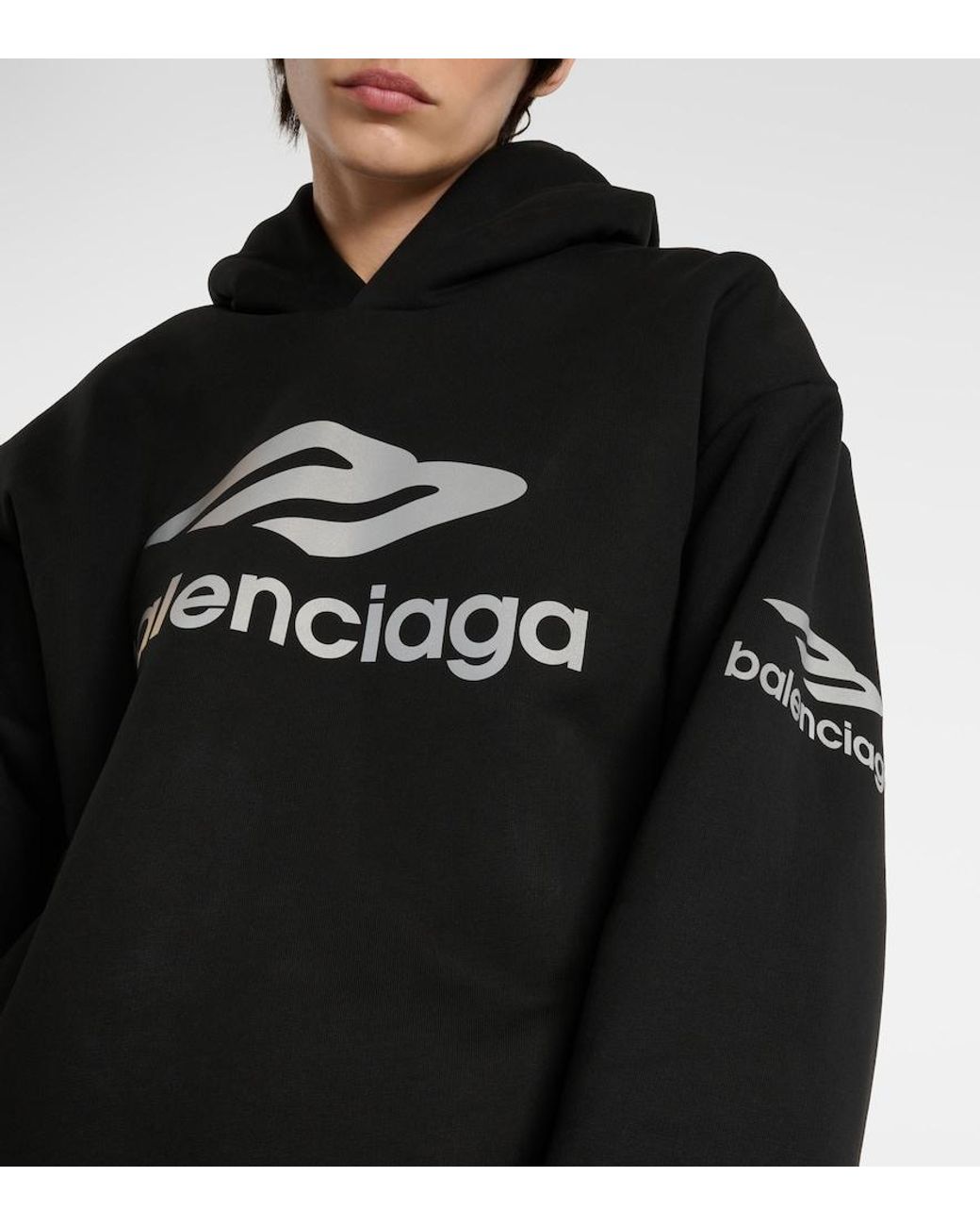 Balenciaga Black 3B Sports Icon Technical Hoodie