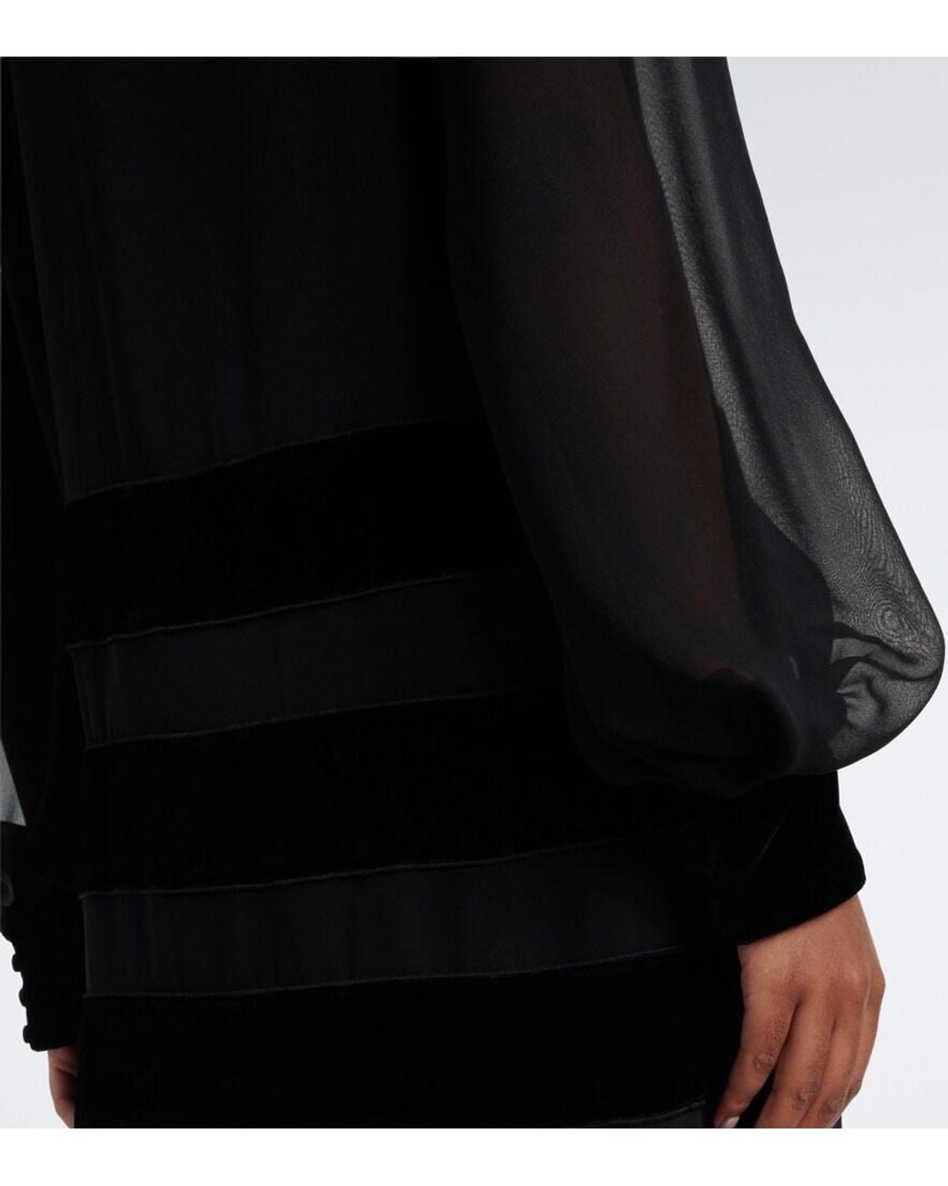 Max Mara Black Elegante Silk Georgette Gown