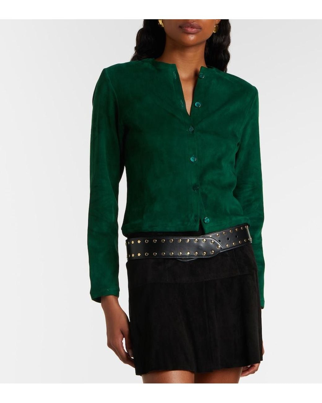Stouls Green Astrid Suede Cardigan