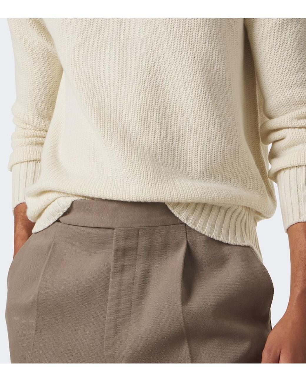 STÒFFA White Cashmere Turtleneck Sweater for men