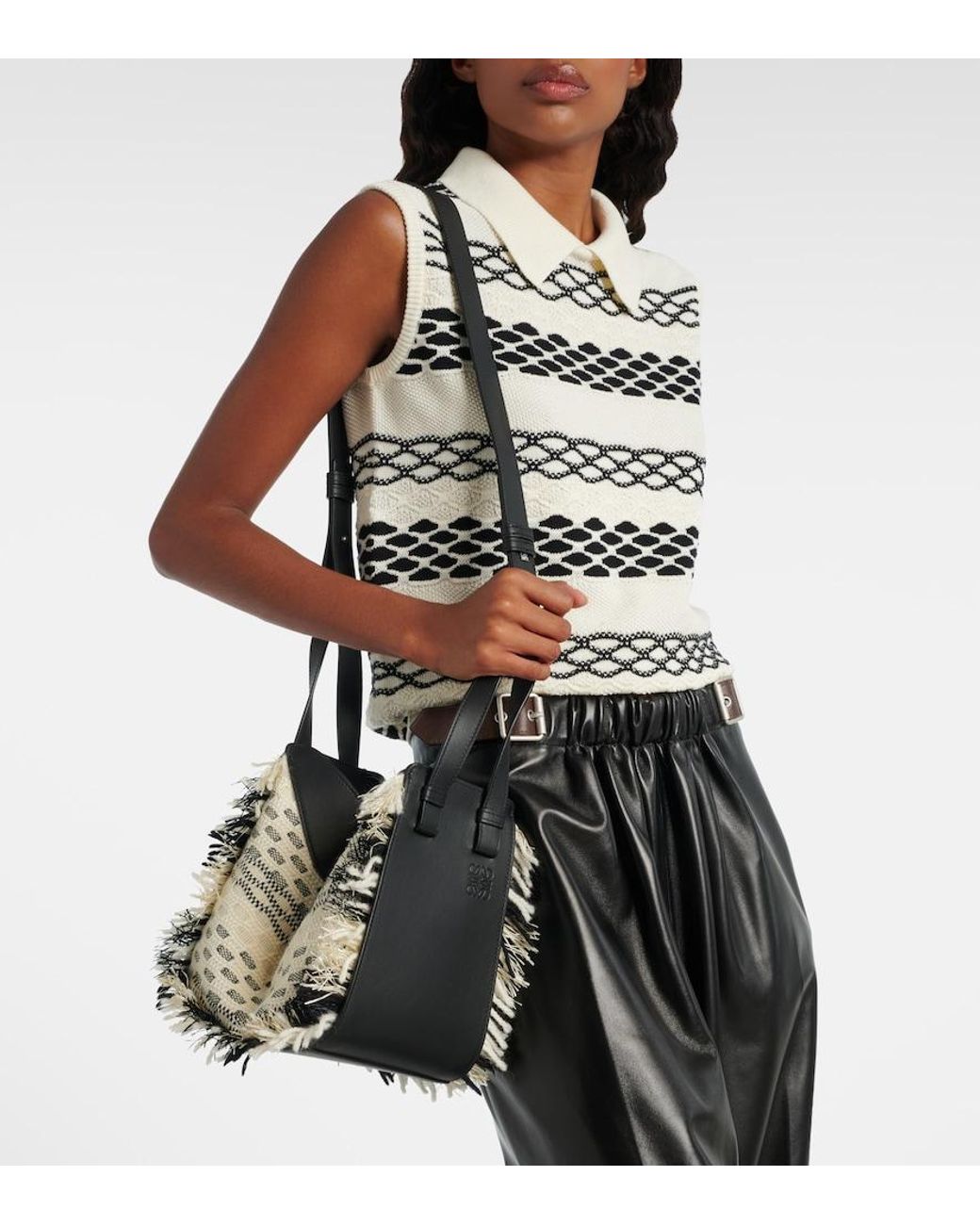Loewe Black Hammock Compact Leather Top-Handle Bag