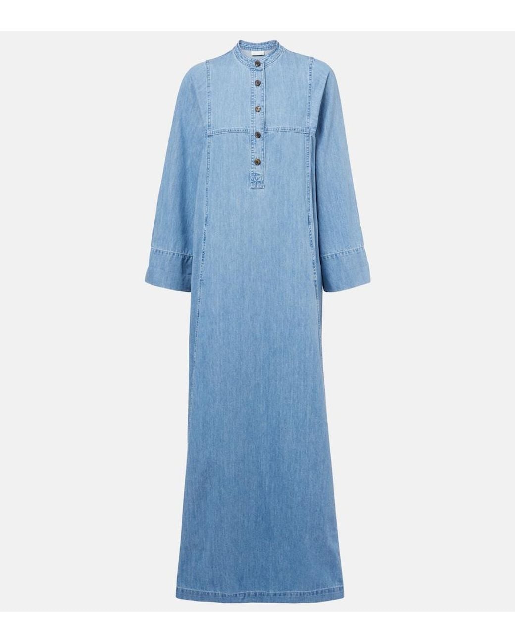Dries Van Noten Blue Denim Maxi Dress