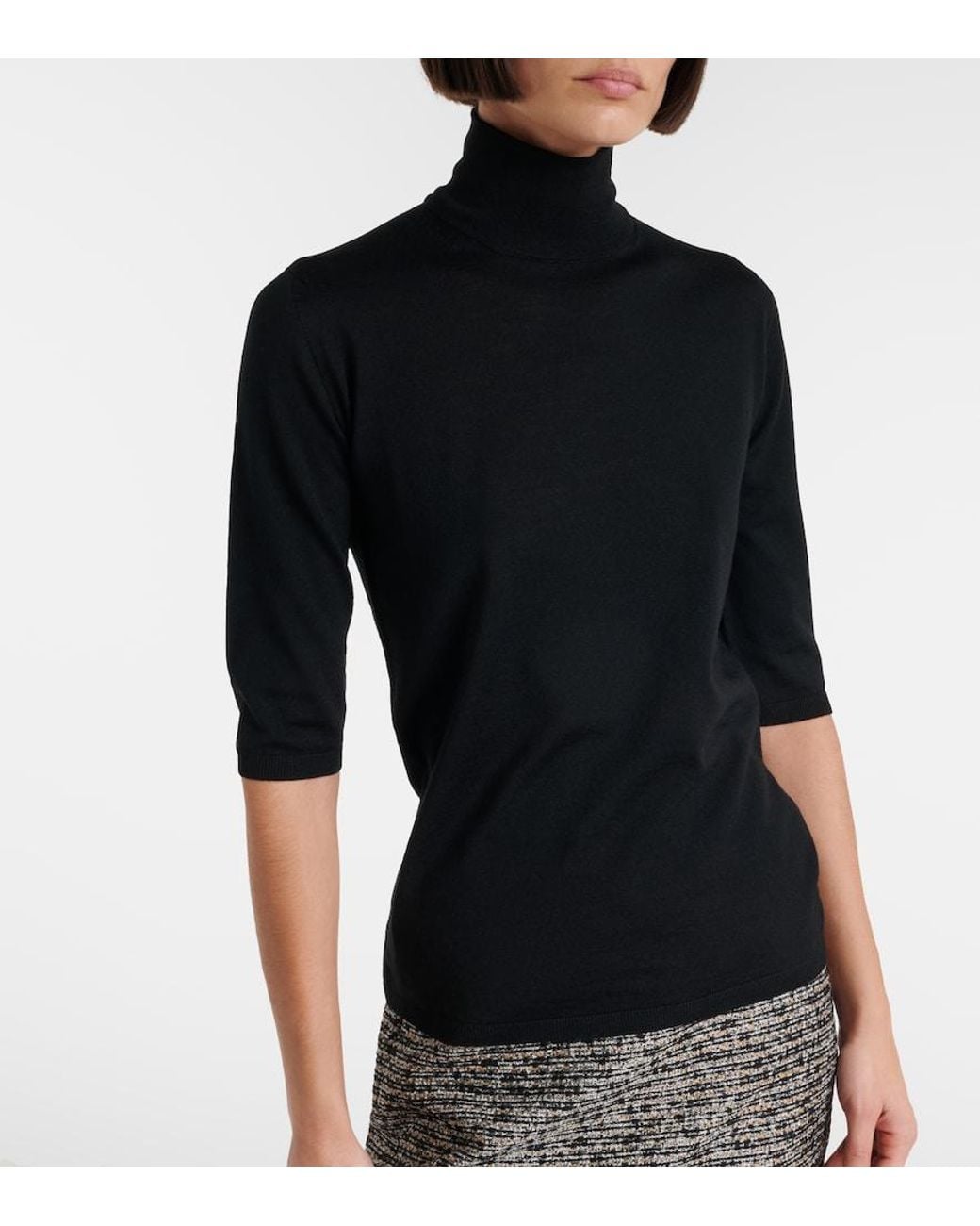 Max Mara Black Boa Virgin Wool Sweater