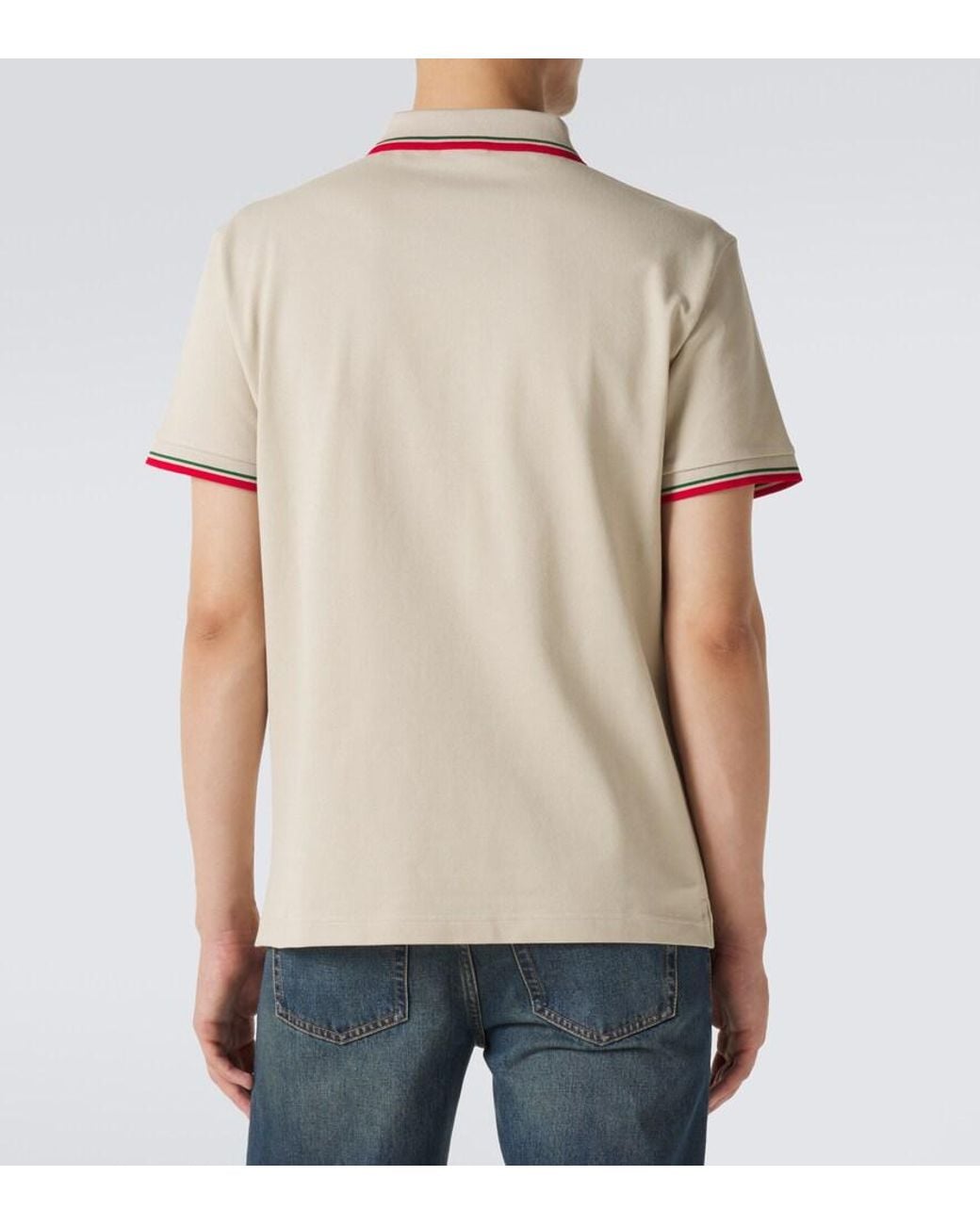 Gucci Natural Cotton-Blend Pique Polo Shirt for men