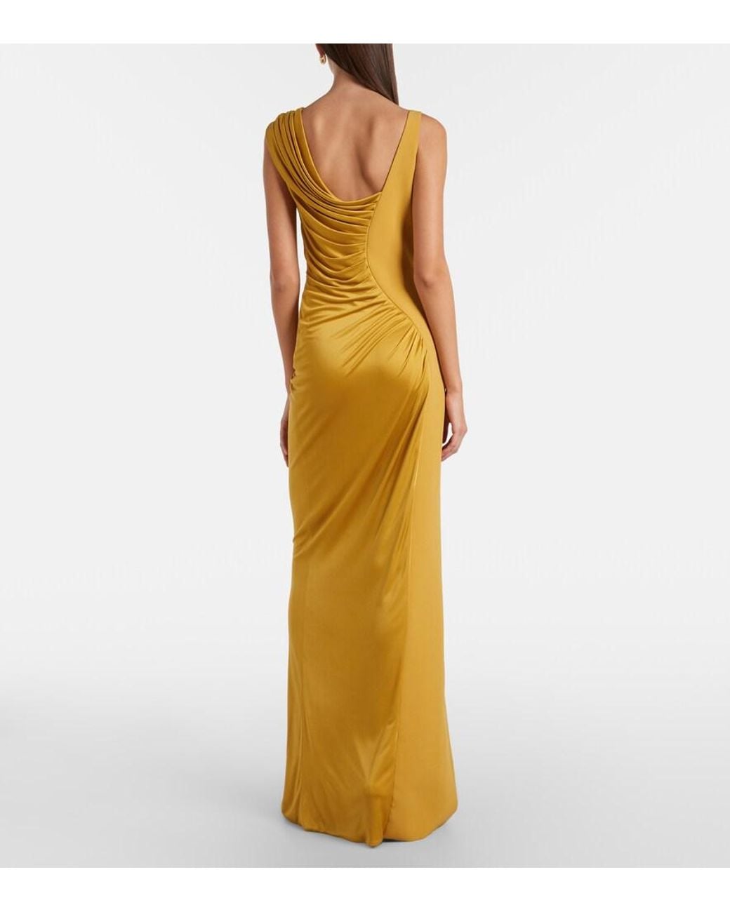 Versace Metallic Medusa '95 Draped Jersey Gown