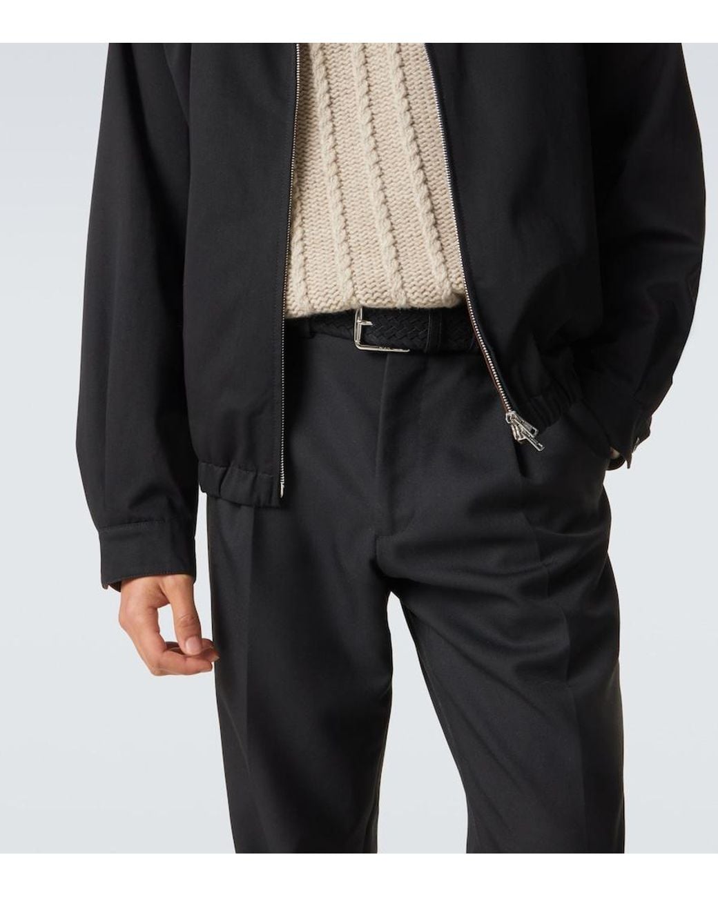 Tod's Black Braided Suede Belt for men