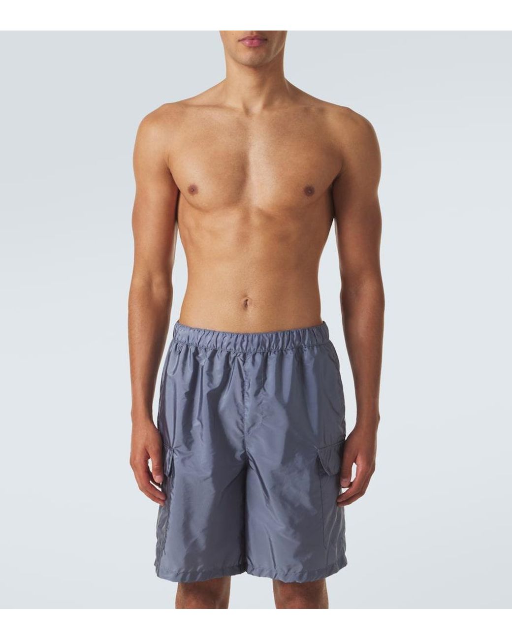 Prada Blue Re-Nylon Swim Trunks for men