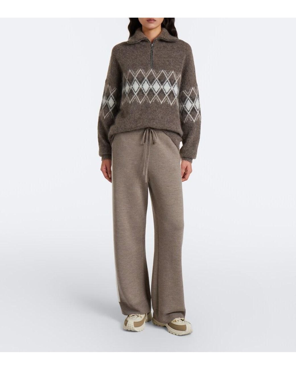 Fusalp Gray Mireva Mohair-Blend Half-Zip Sweater
