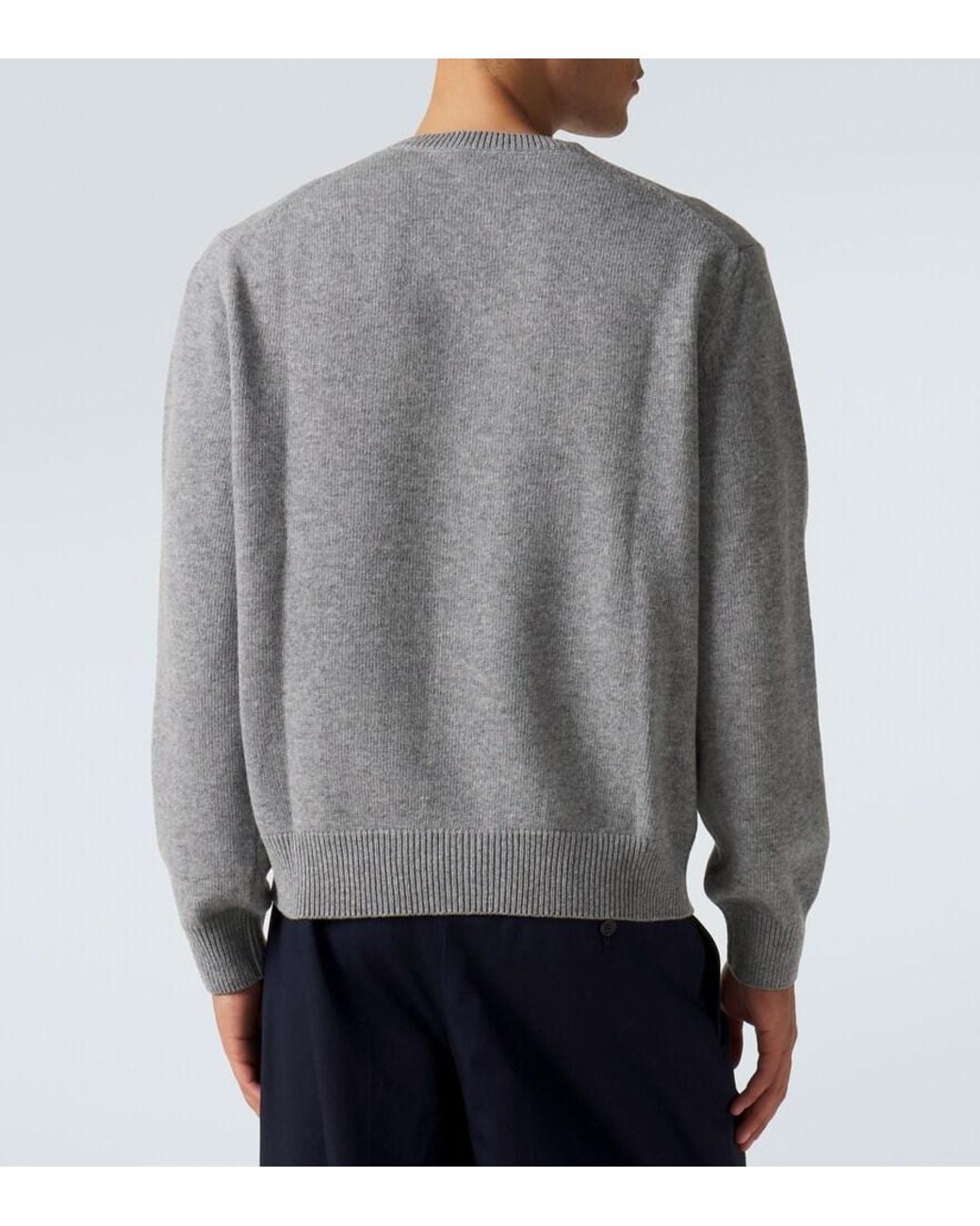 Loewe Gray Anagram Wool Sweater for men