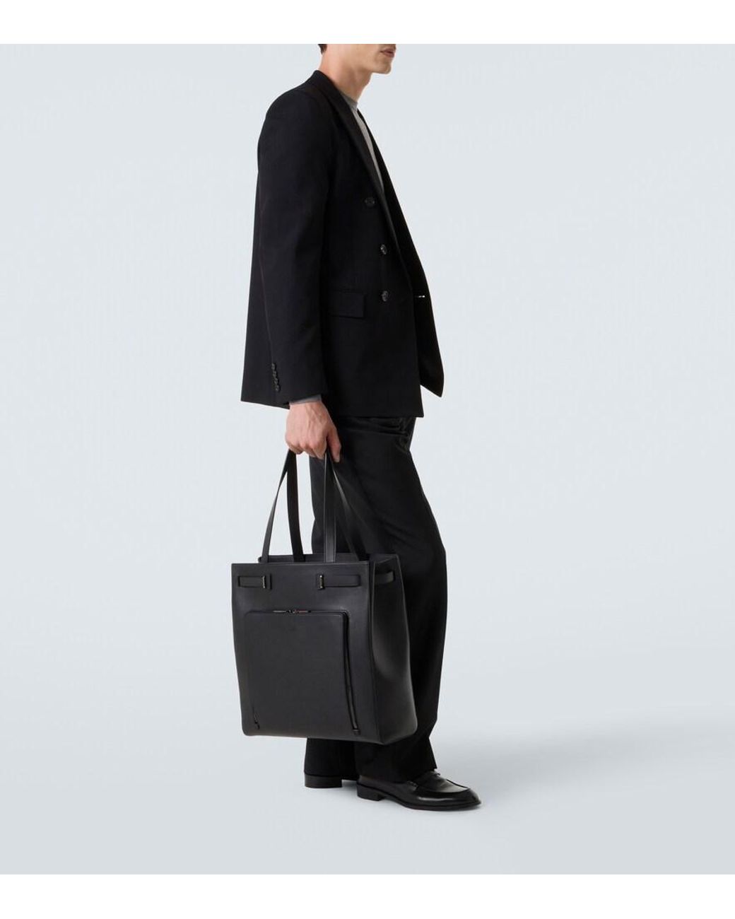 Christian Louboutin Black Kypipouch Leather Tote Bag for men