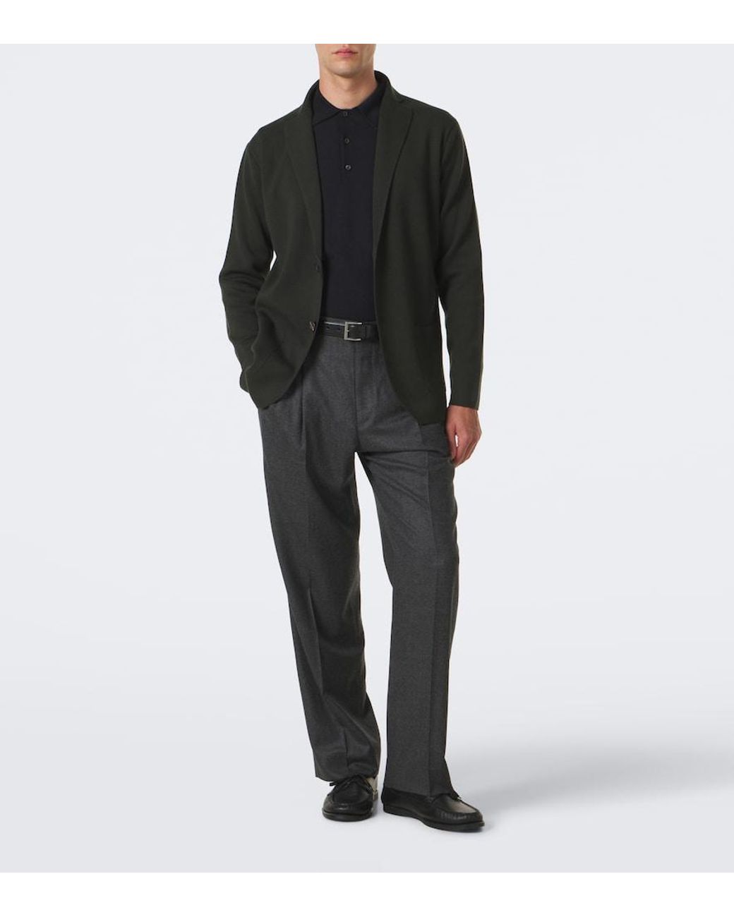 Thom Sweeney Black Knitted Wool Blazer for men