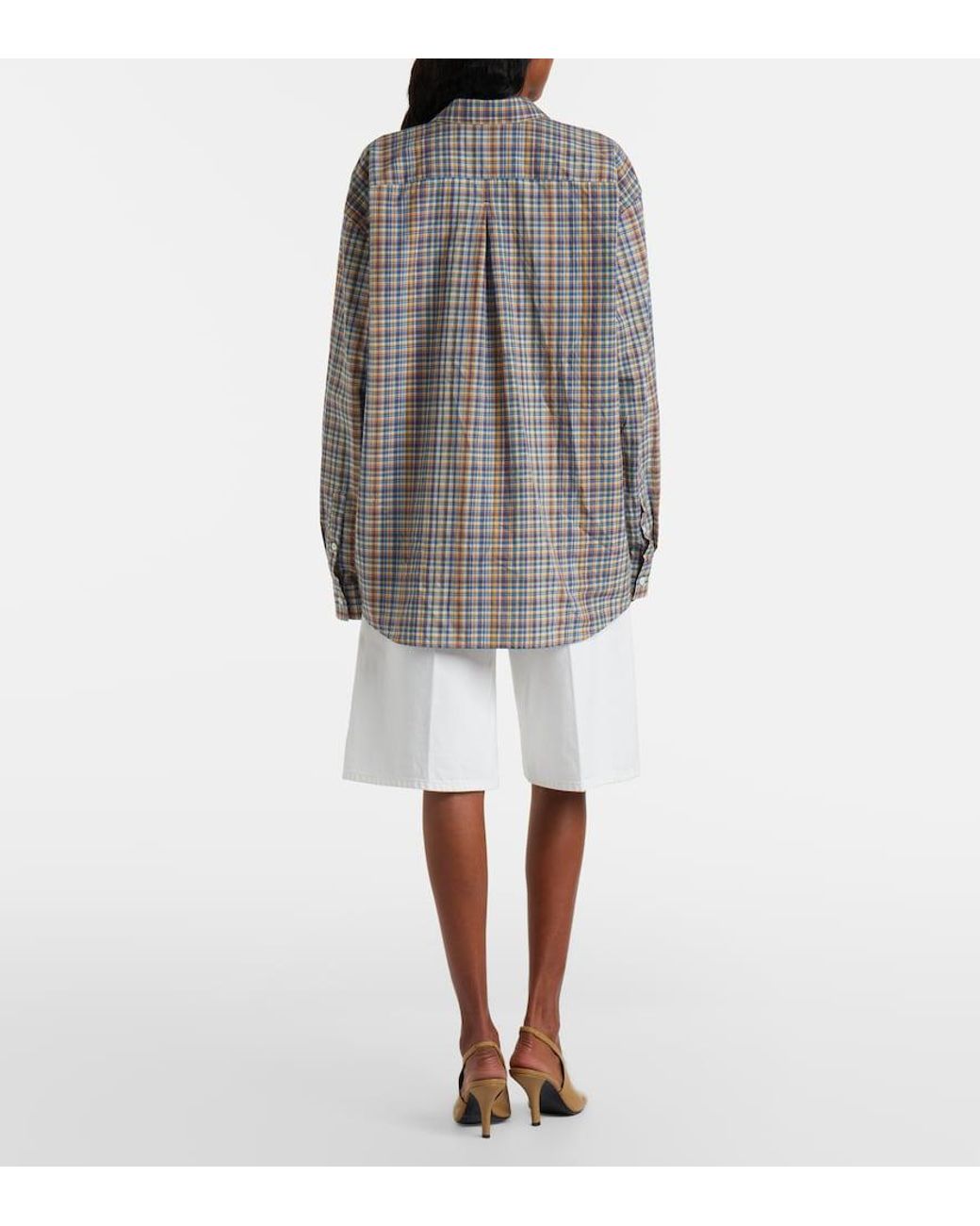 Totême White Denim Bermuda Shorts