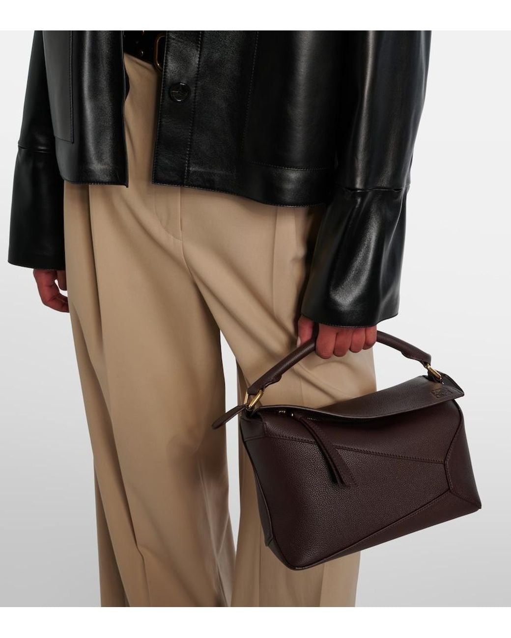 Loewe Black Puzzle Edge Small Leather Top-Handle Bag