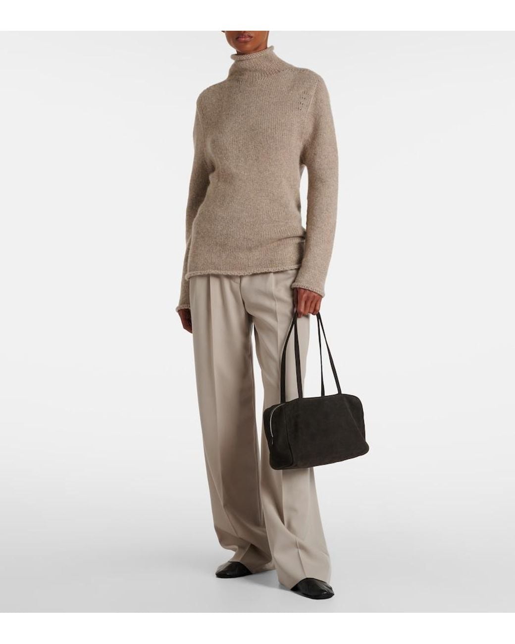 The Row Black Tote Bag Astra Aus Leder