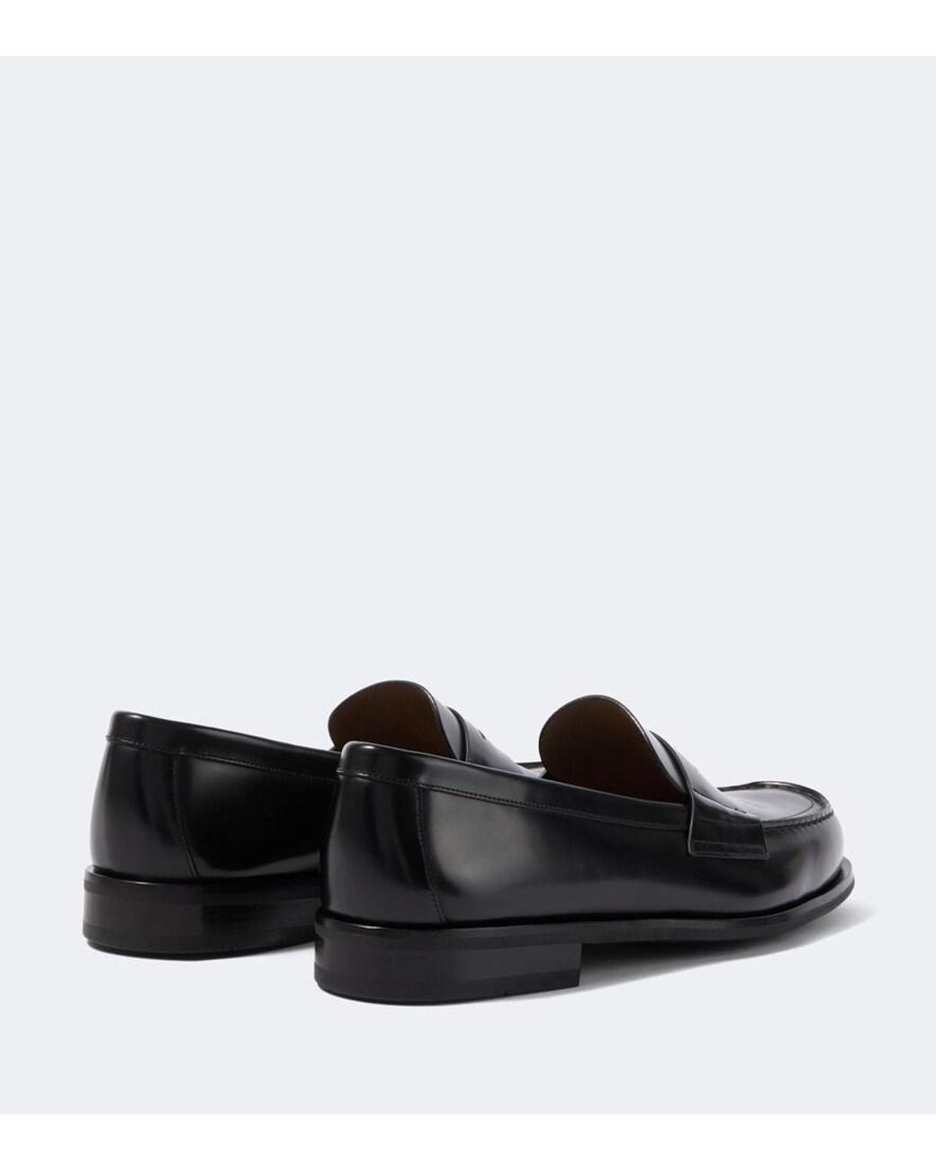 Prada Black Leather Penny Loafers for men