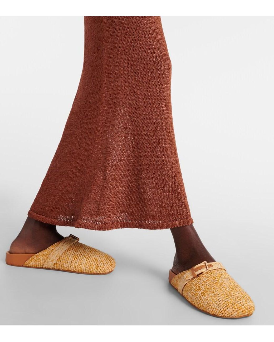 Robert Clergerie Brown Quinta Raffia Mules
