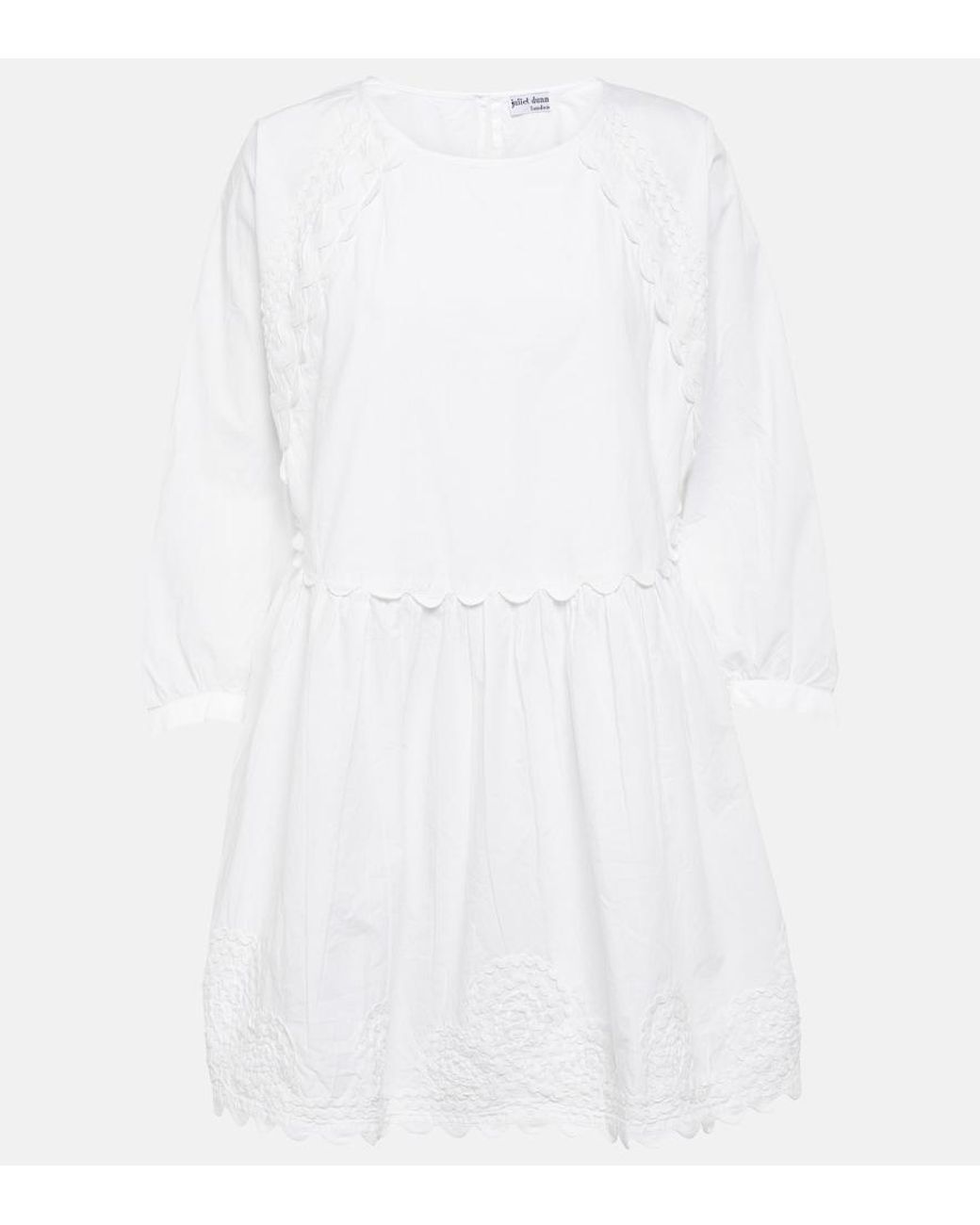 Juliet Dunn White Cotton Poplin Minidress