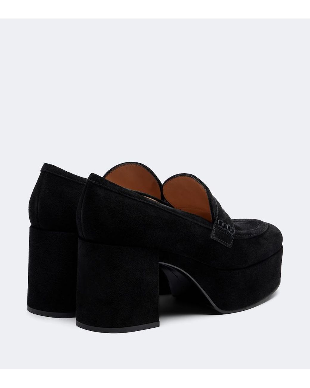 Gianvito Rossi Black Jenna Suede Loafer Pumps