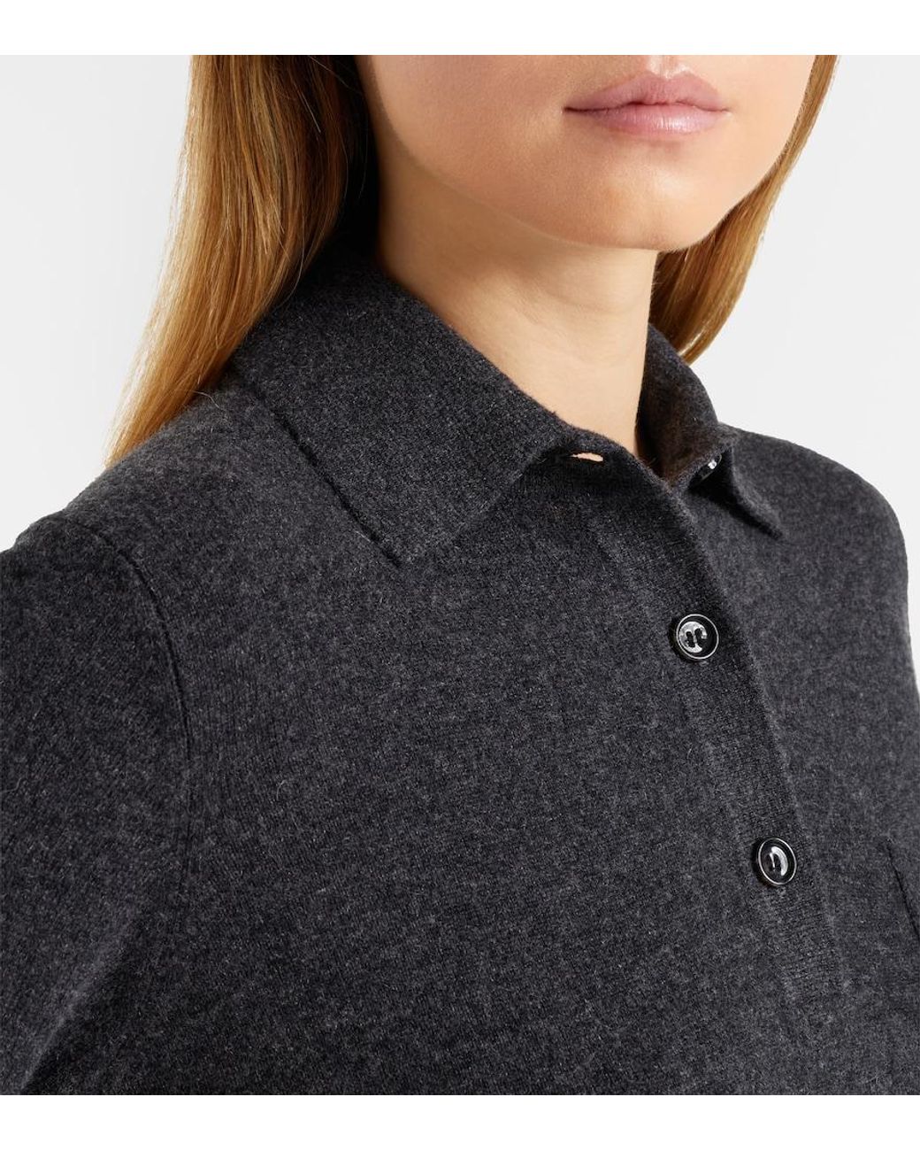 Jardin Des Orangers Black Wool And Cashmere Polo Sweater
