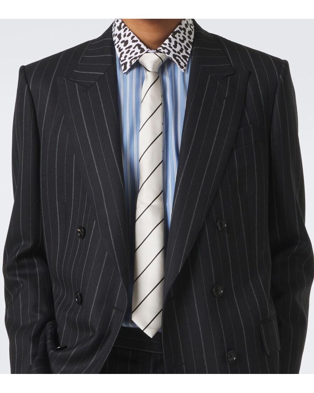 Tom Ford Blue Striped Silk Shirt for men