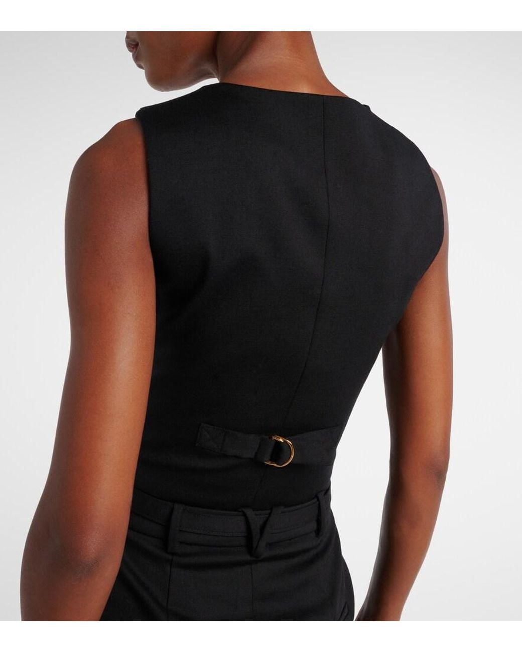 Veronica Beard Black Morris Wool Vest