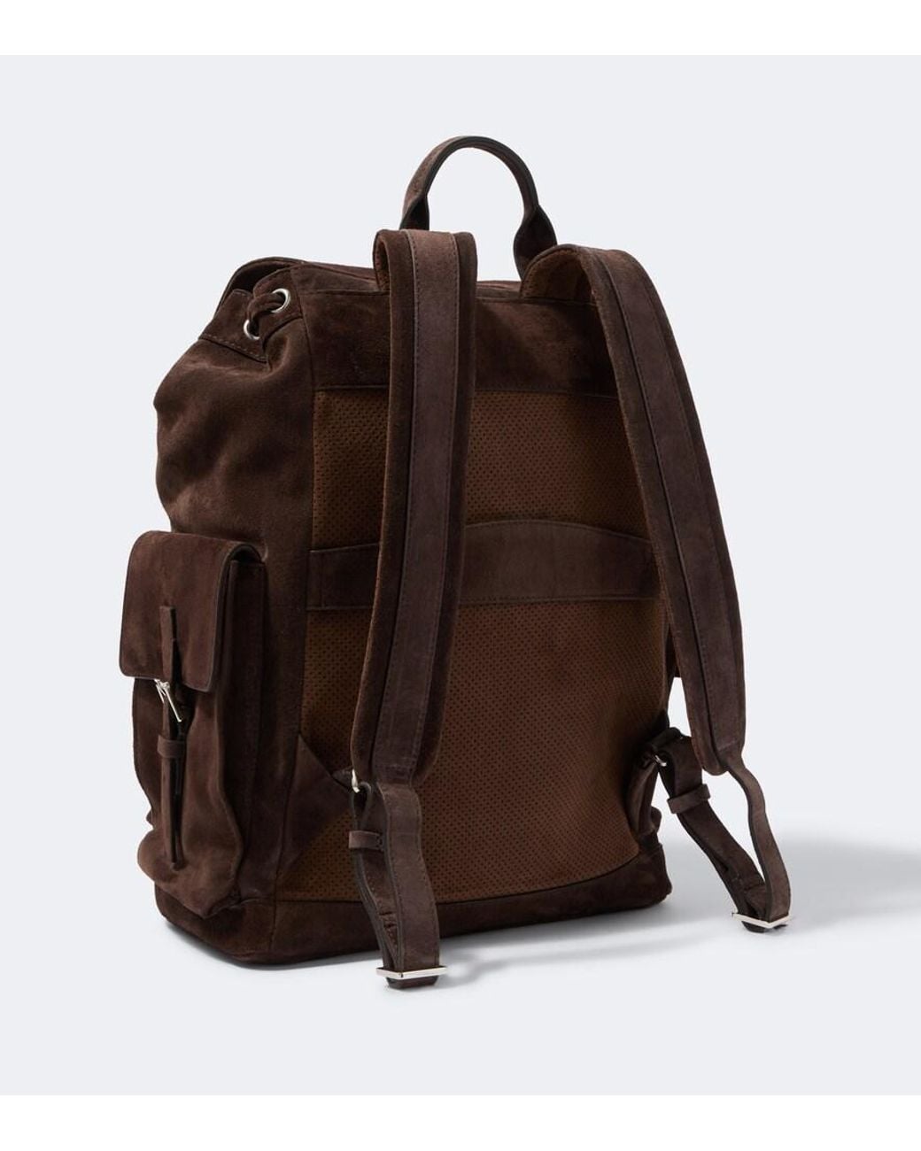 Brunello Cucinelli Brown Suede Backpack for men