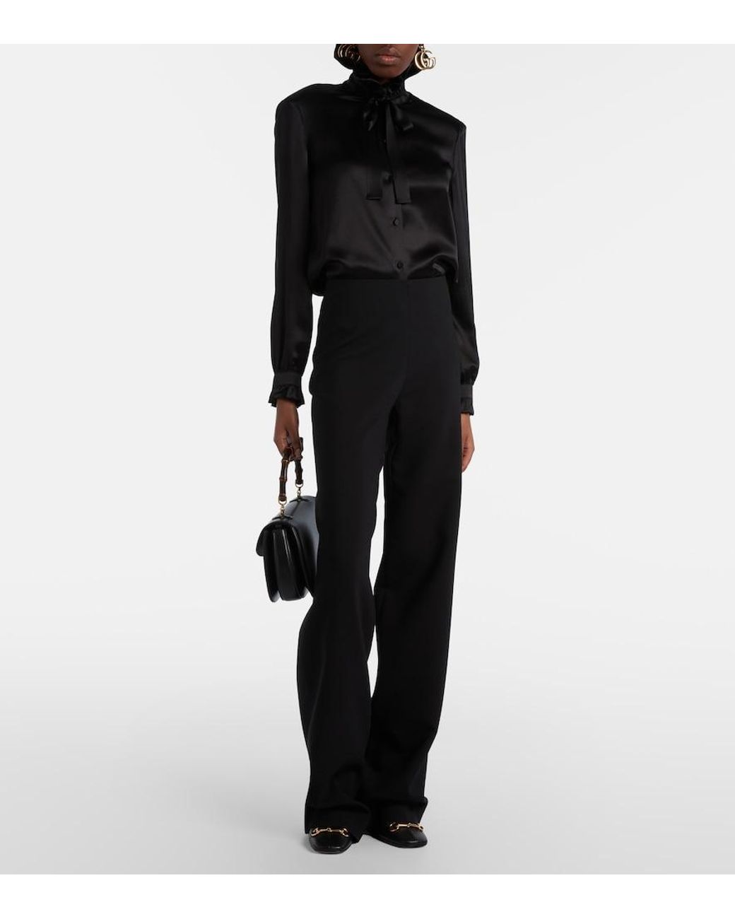 Gucci Black Signora Horsebit Leather Ankle Boots