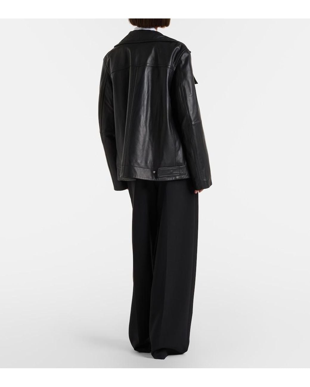 Sportmax Black Pleated Low-Rise Wide-Leg Pants