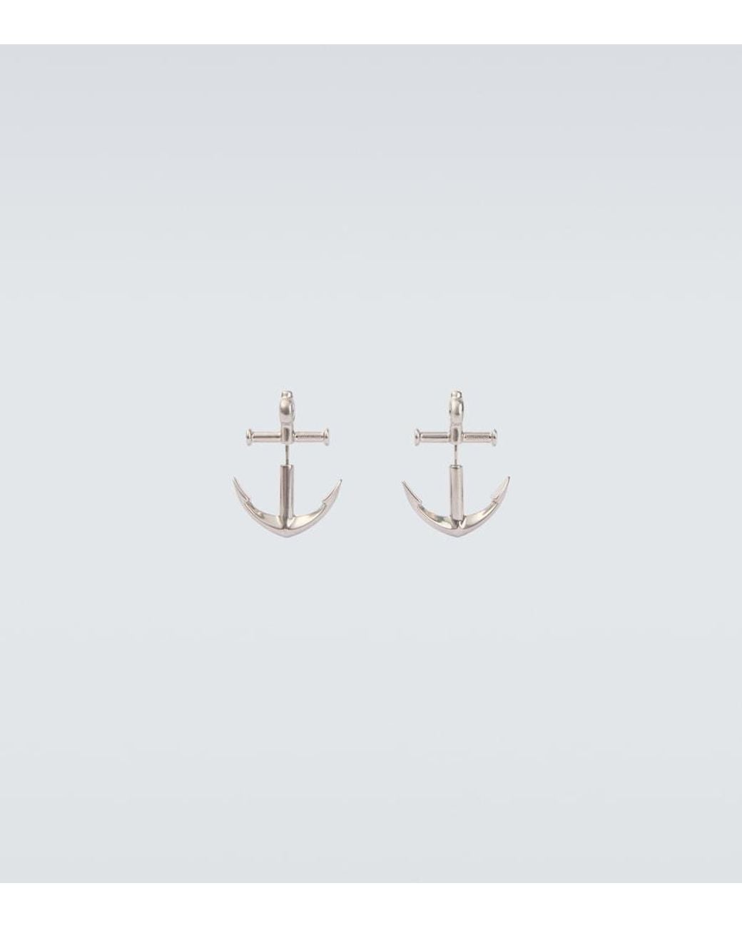 Balenciaga White Anchor Earrings for men