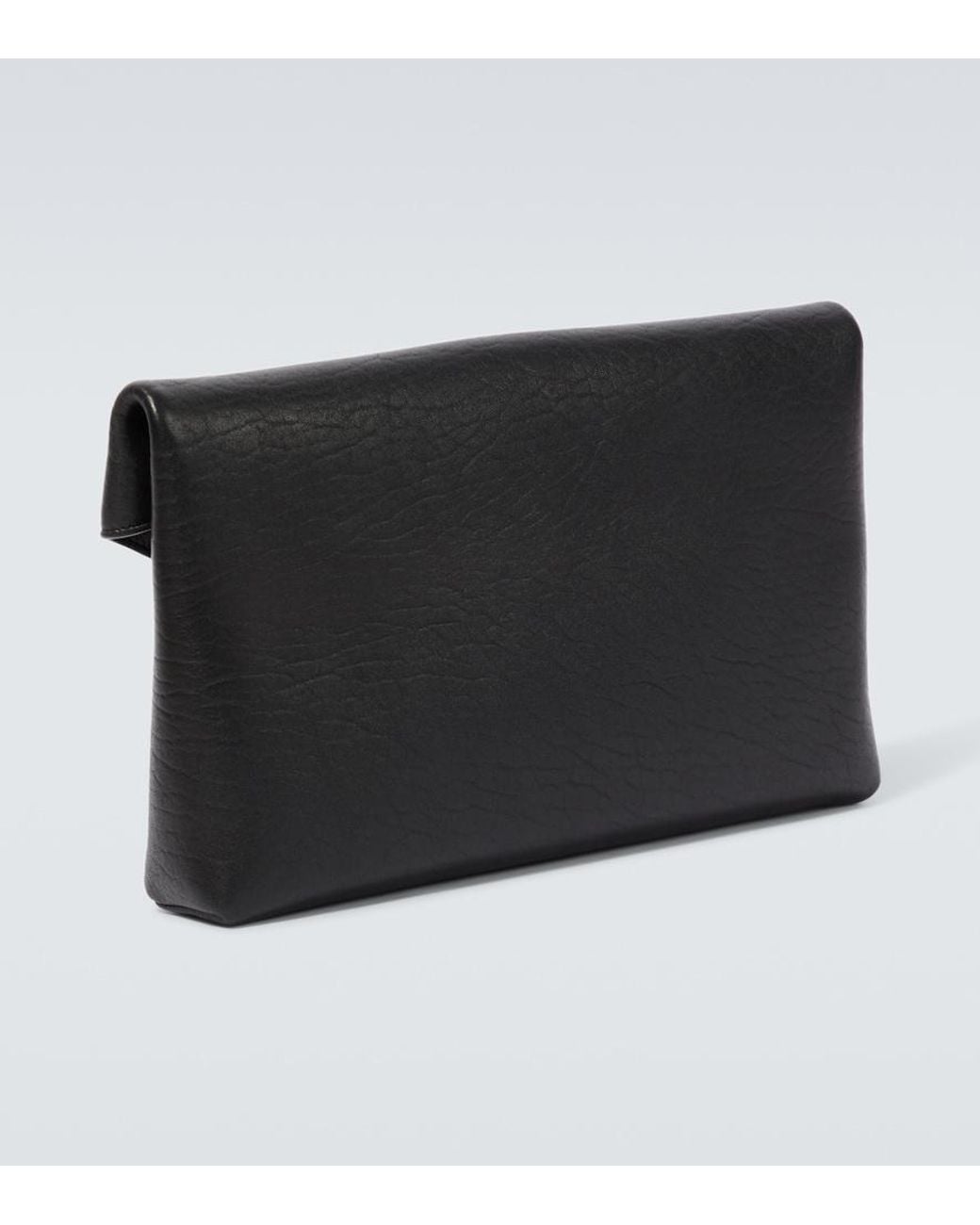 Saint Laurent Black Cassandre Large Envelope Leather Pouch for men