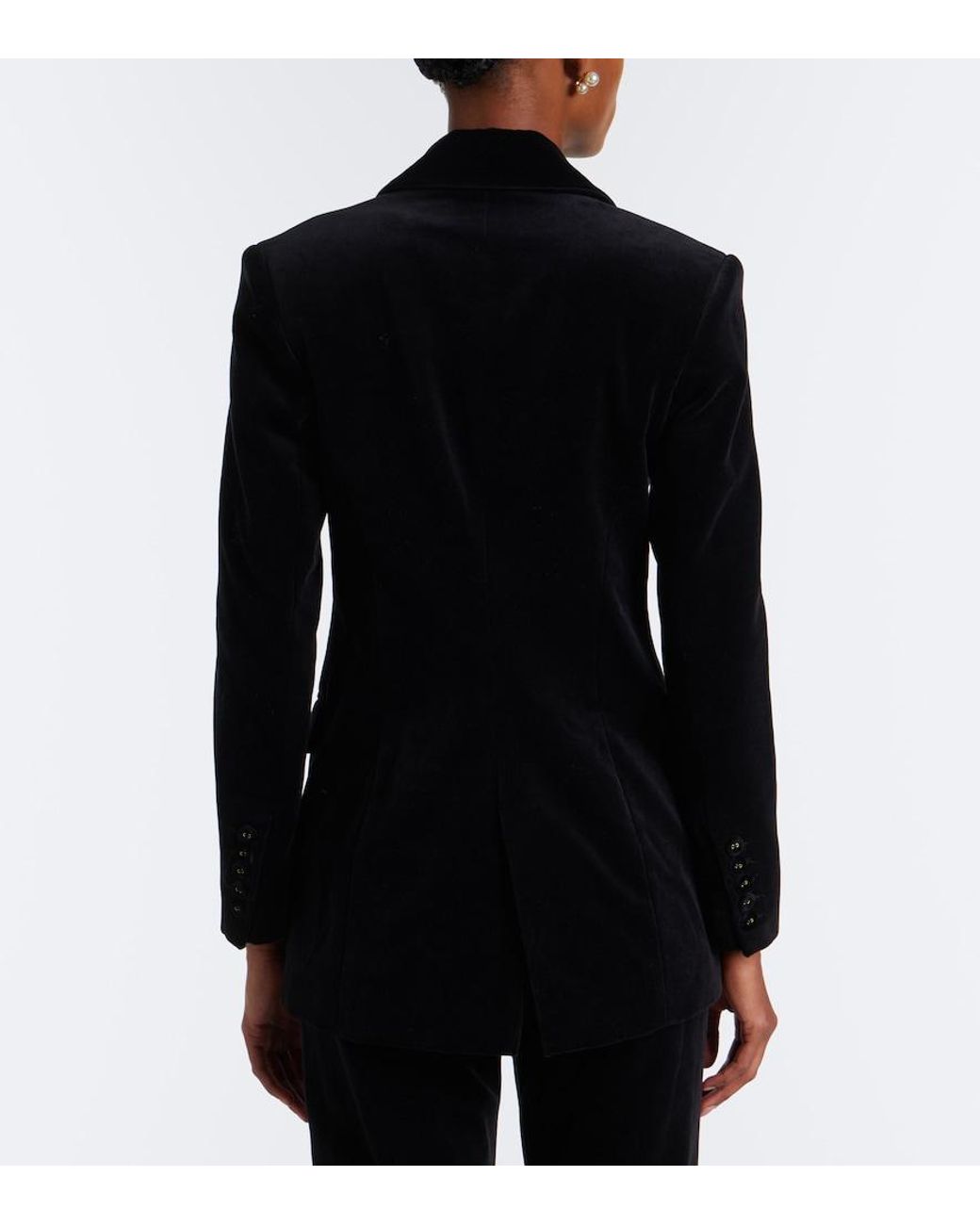 Costarellos Black Daimy Cotton Velvet Blazer