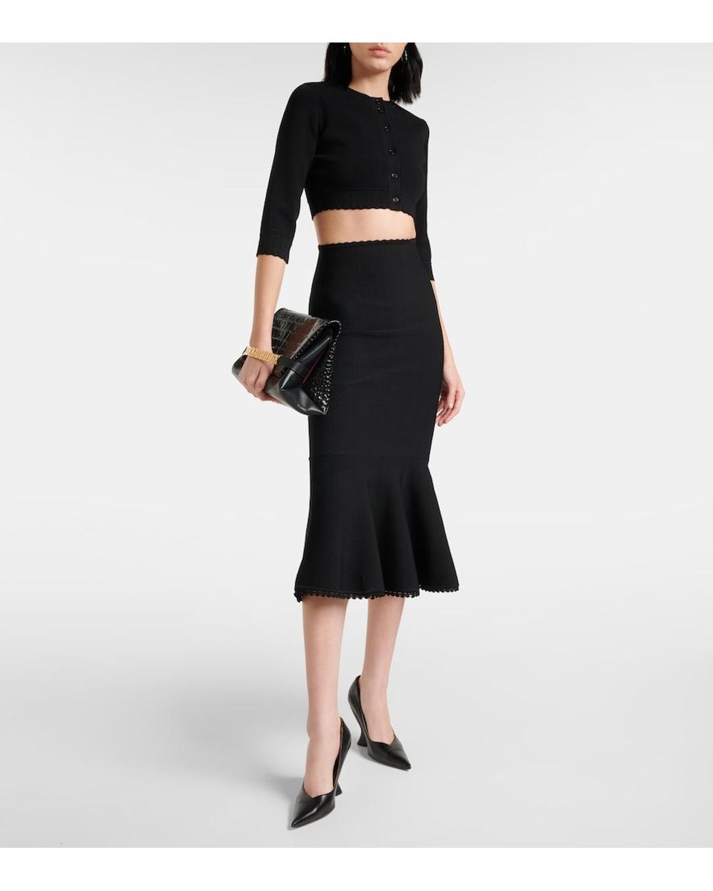 Victoria Beckham Black Midi Skirts