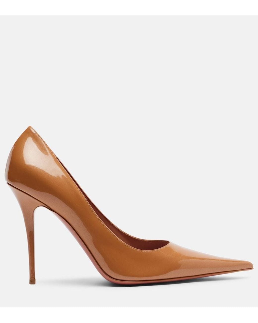 AMINA MUADDI Brown Barbara Patent Leather Pumps