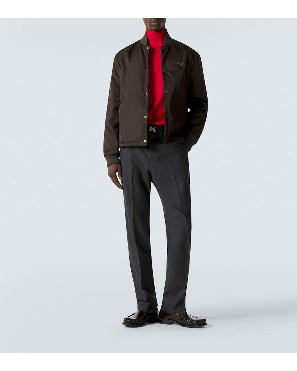 Prada Red Cotton Turtleneck Sweater for men