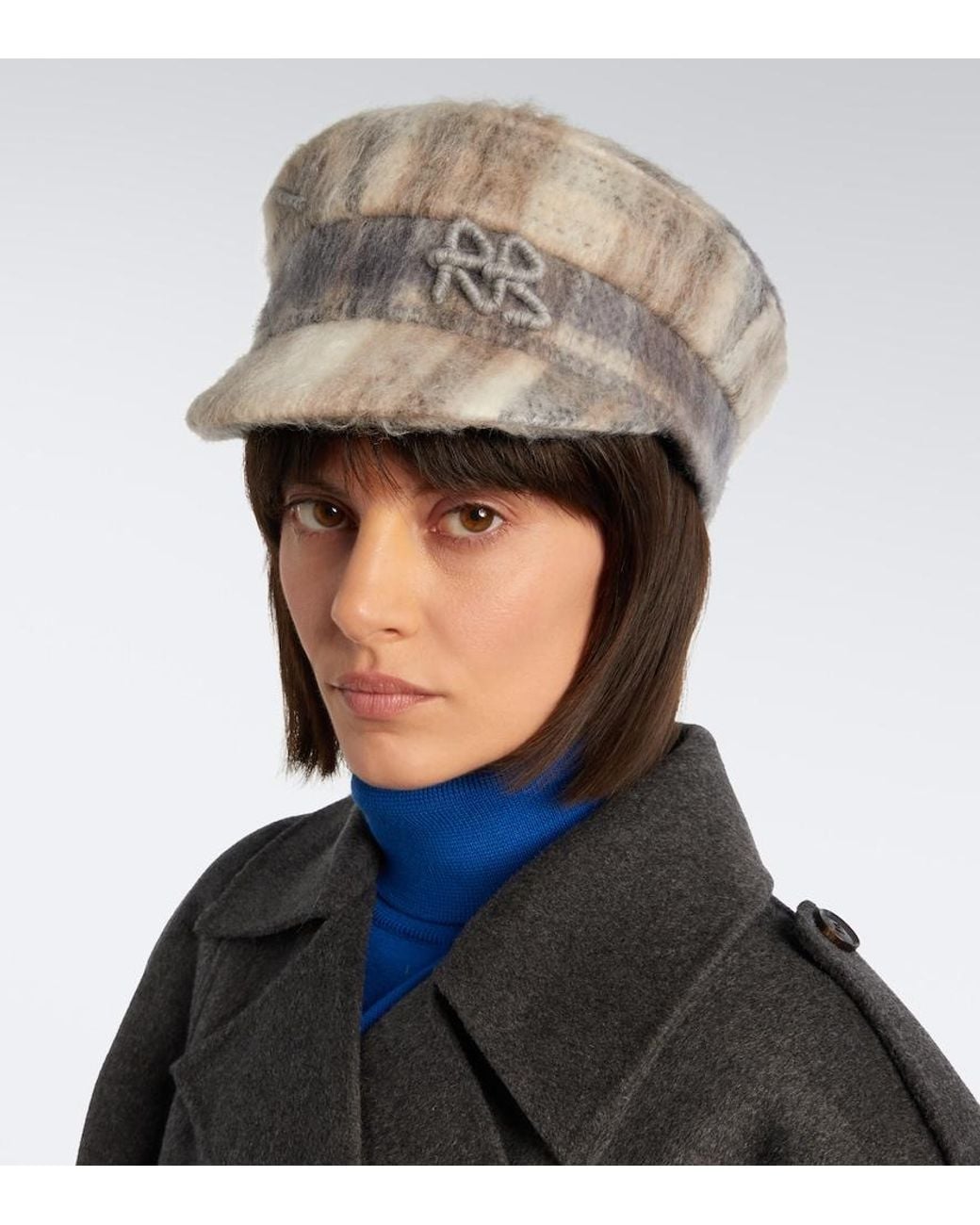 Ruslan Baginskiy Gray Wool And Mohair-Blend Newsboy Cap