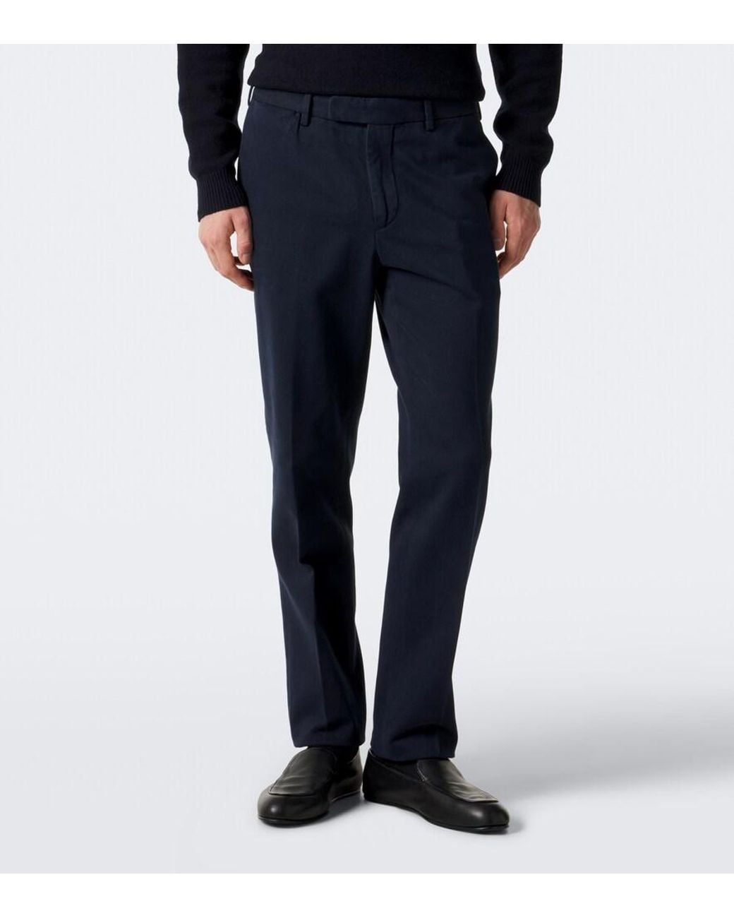 Thom Sweeney Blue Cotton Chinos for men